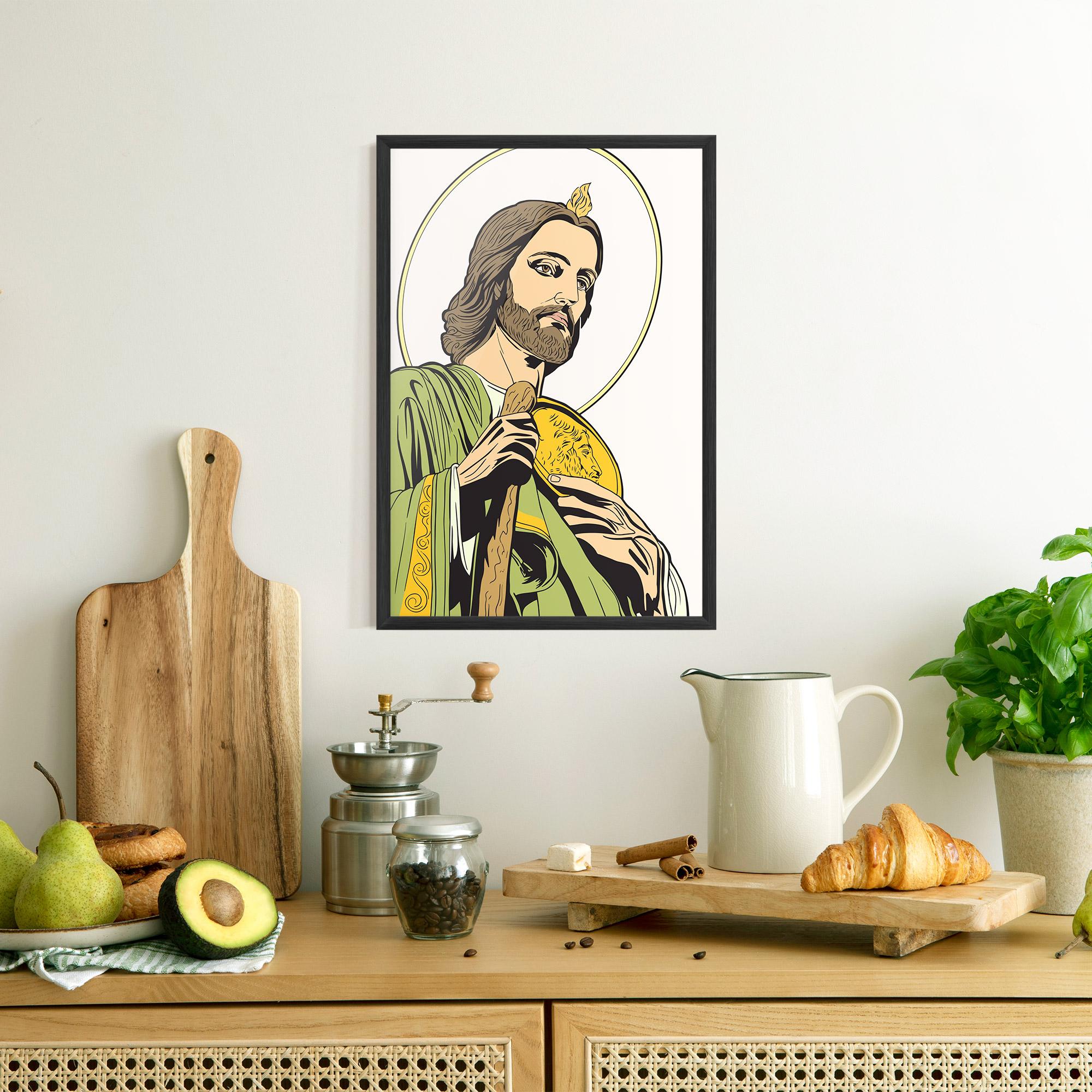 Keretezett Poszter Green Jesus mockup 8
