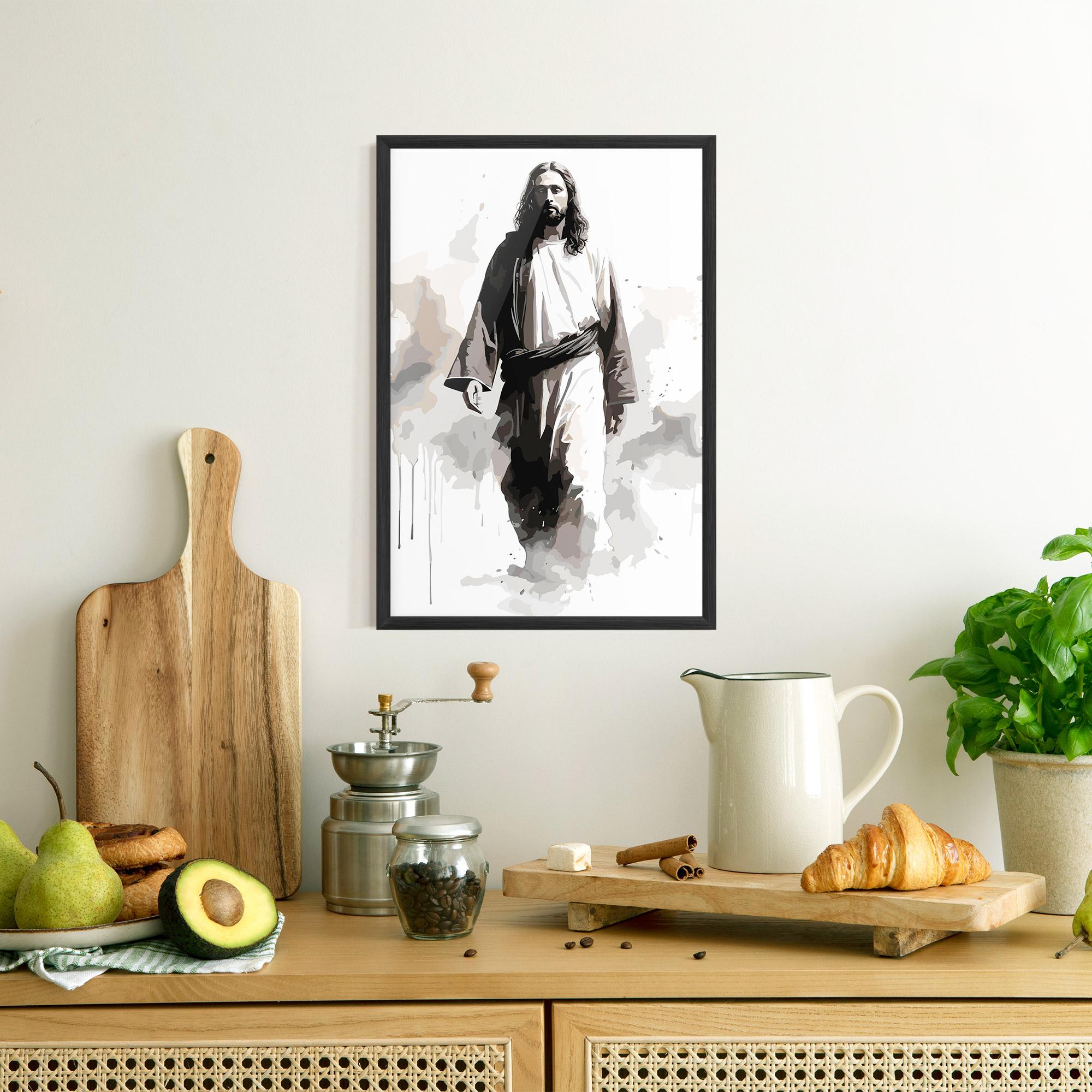 Keretezett Poszter Watercolor Jesus mockup 8