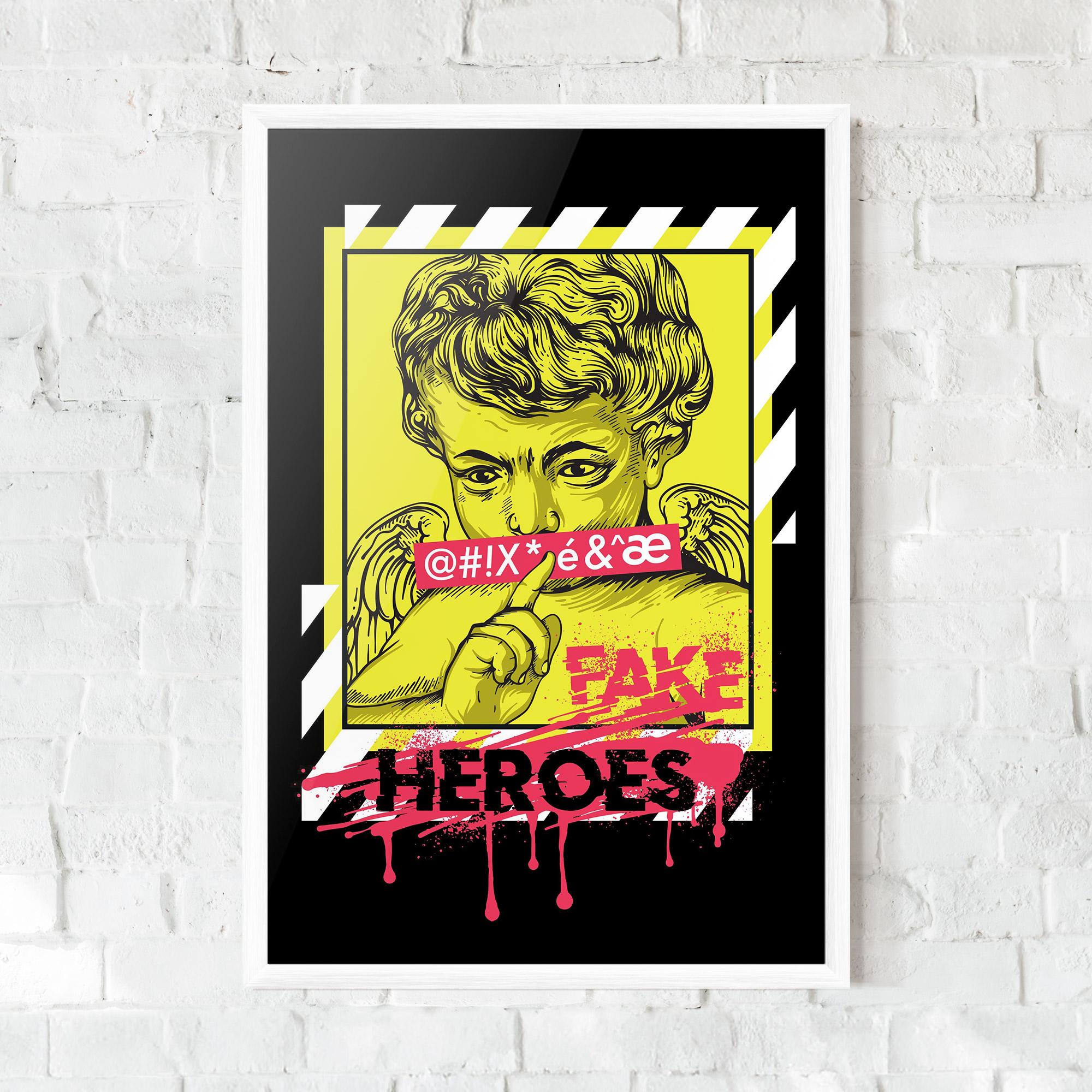 Keretezett Poszter Fake Heroes mockup 0