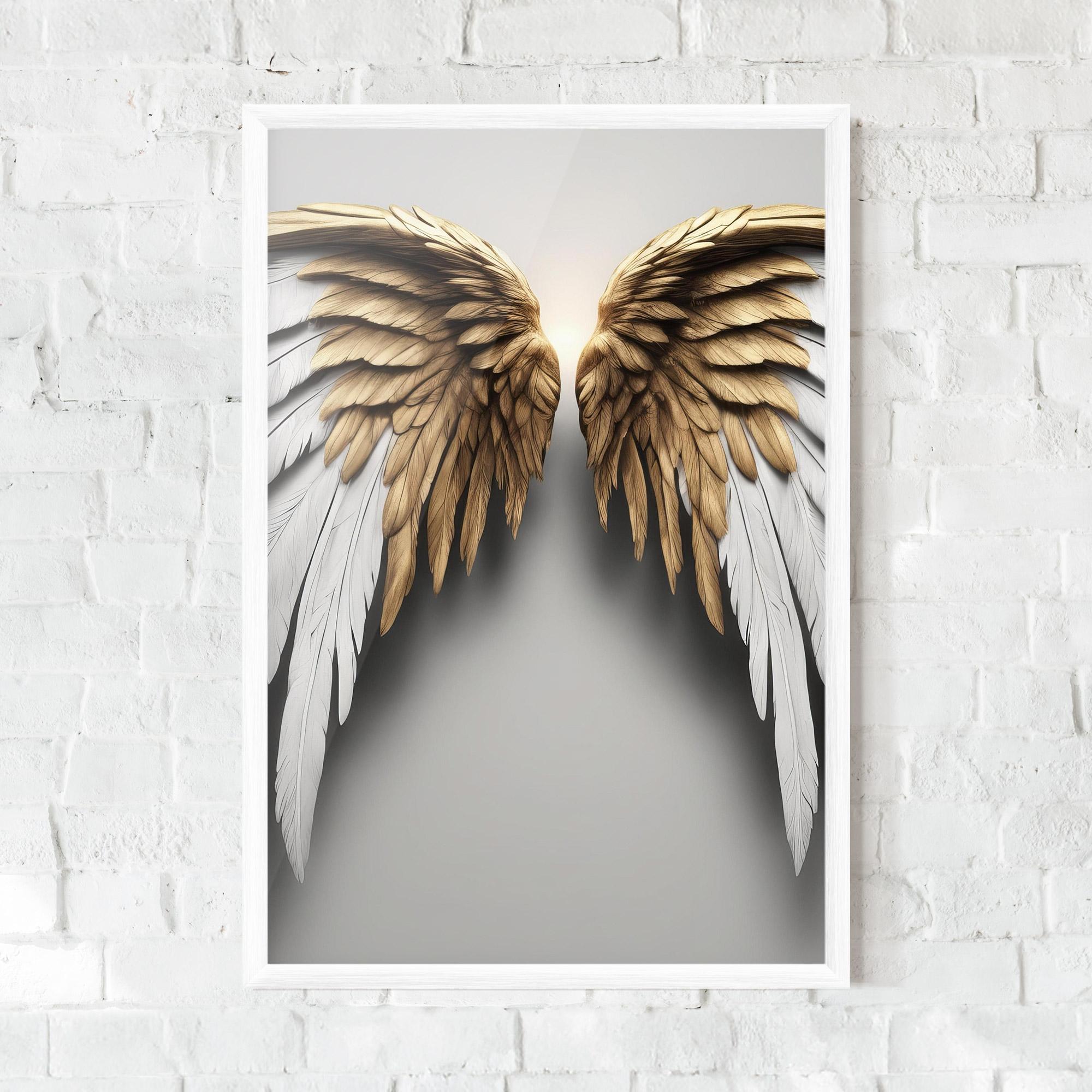 Keretezett Poszter Realistic Angel Wings mockup 0