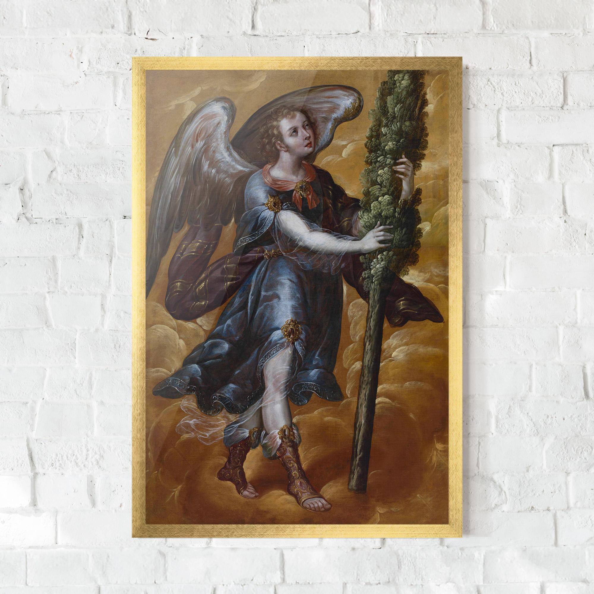 Keretezett Poszter Angel Holding A Tree mockup 0