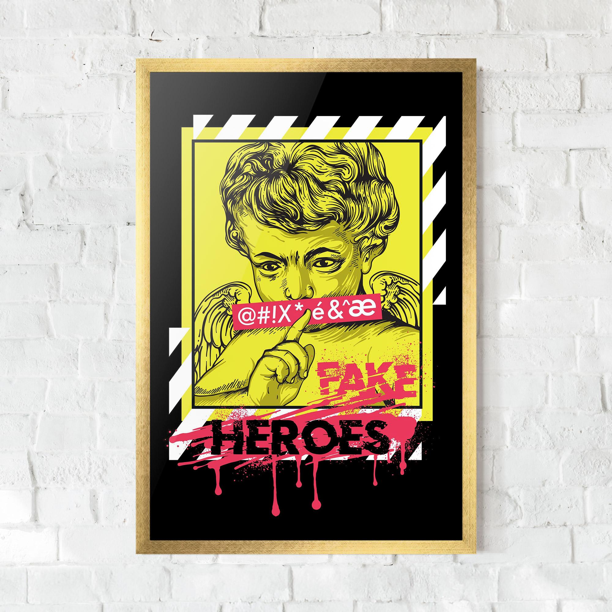 Keretezett Poszter Fake Heroes mockup 0