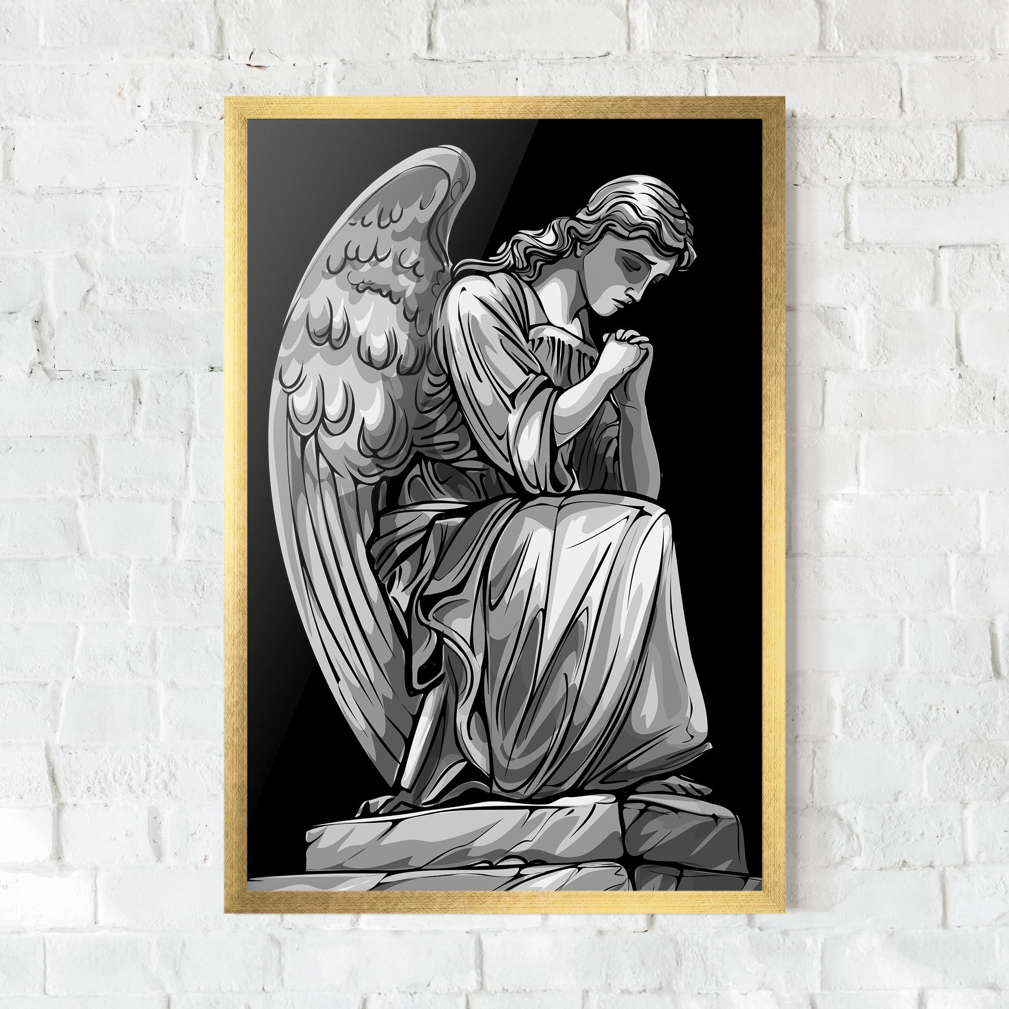 Keretezett Poszter Pray Angel mockup 0