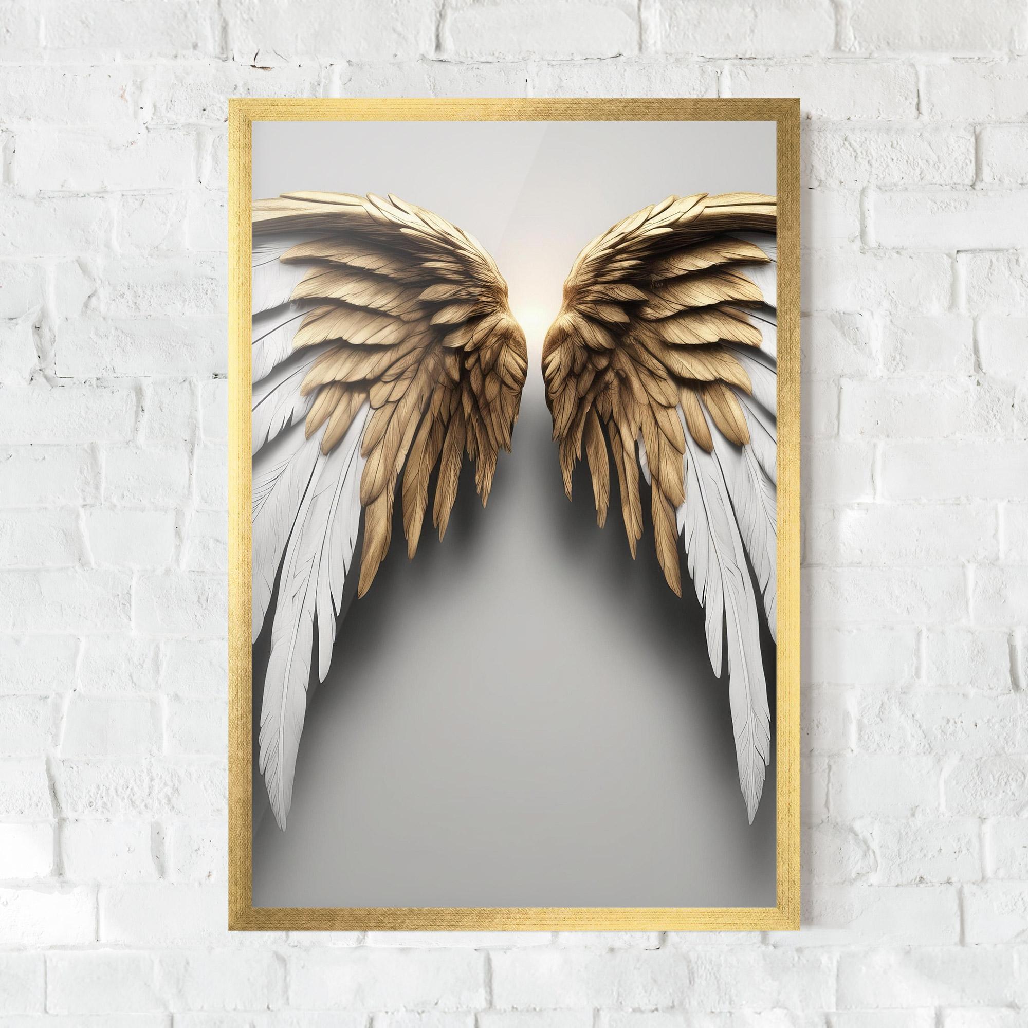 Keretezett Poszter Realistic Angel Wings mockup 0