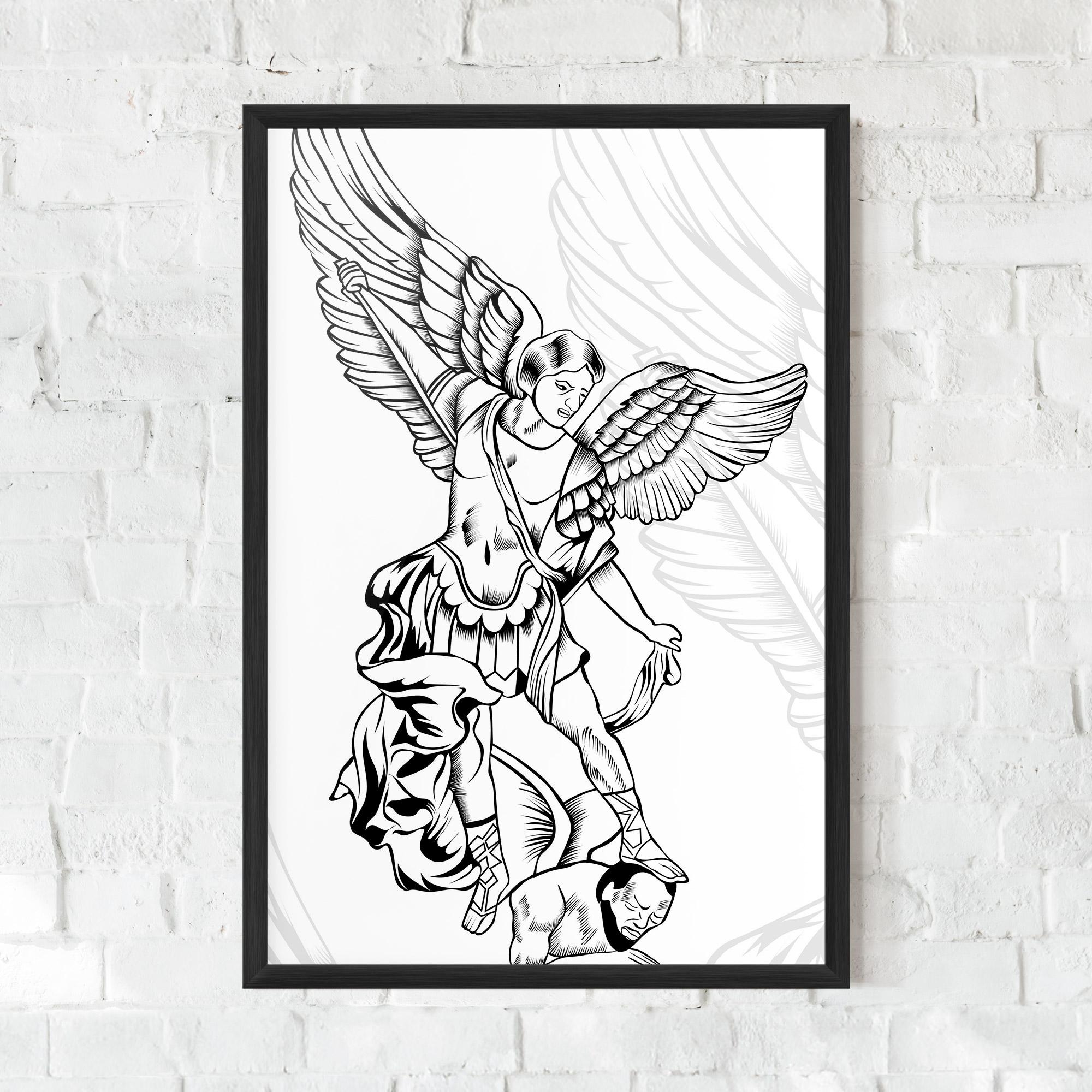 Keretezett Poszter Angel Fight mockup 0