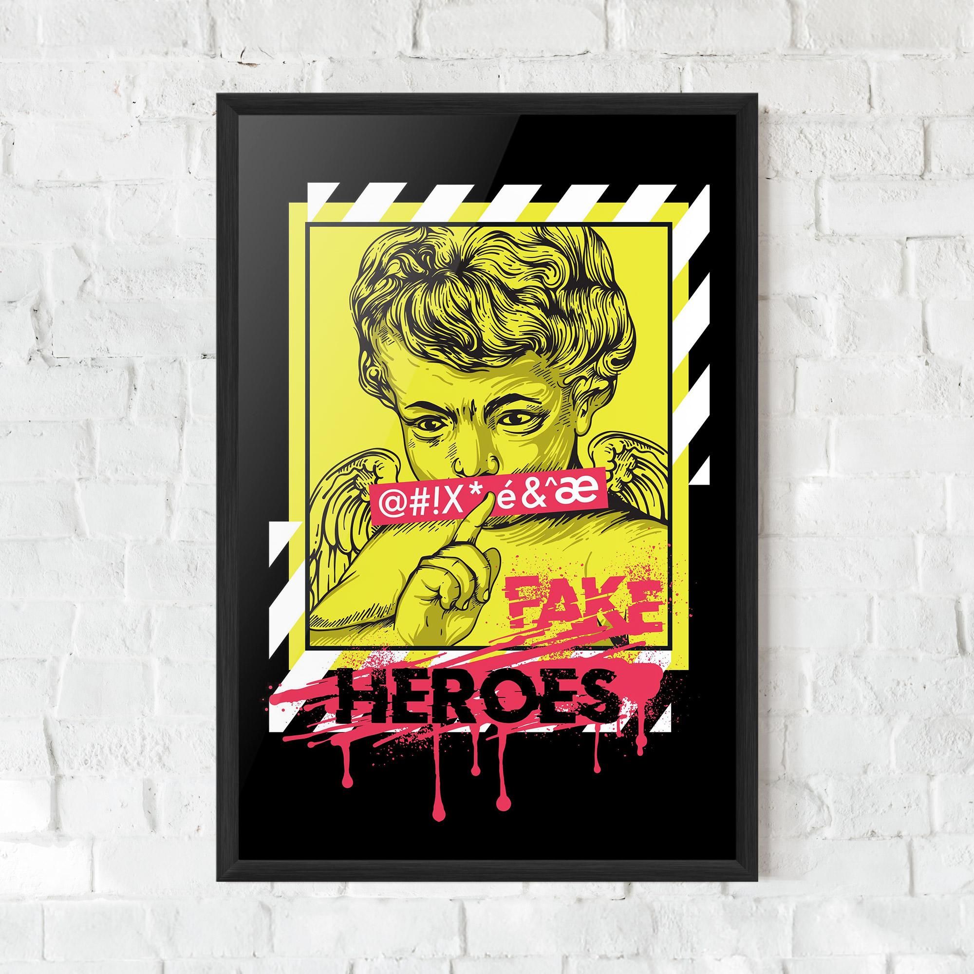 Keretezett Poszter Fake Heroes mockup 0