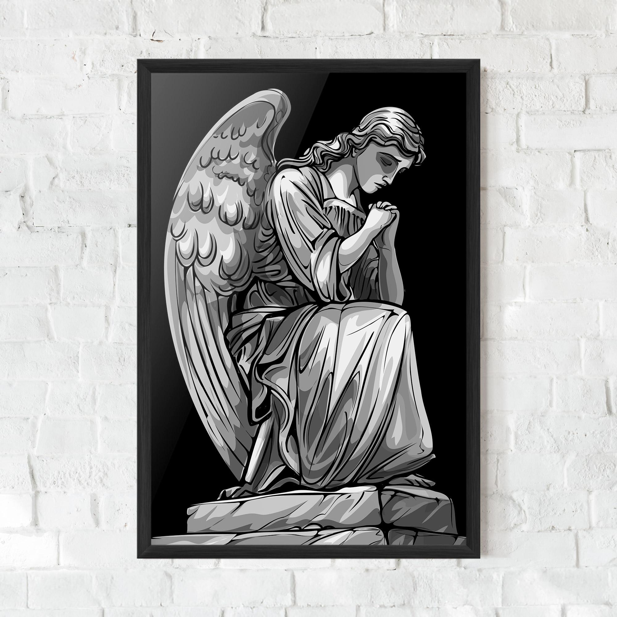 Keretezett Poszter Pray Angel mockup 0