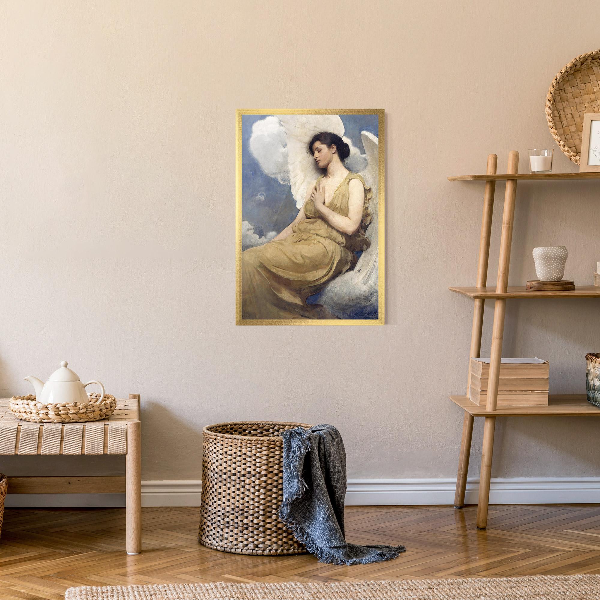 Keretezett Poszter Angel Woman Painting mockup 9