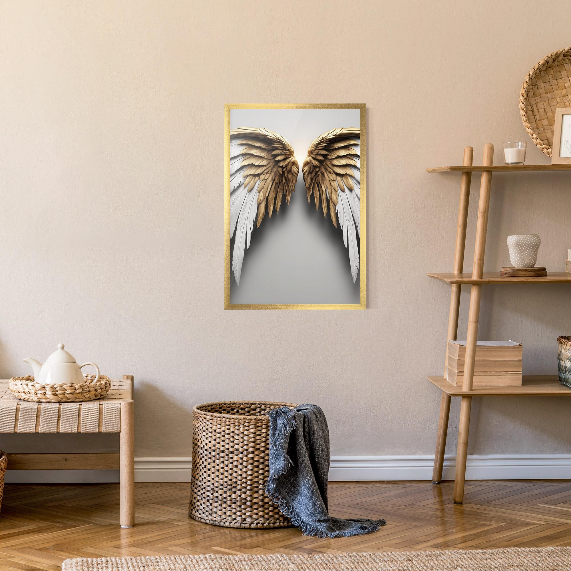 Keretezett Poszter Realistic Angel Wings mockup 9