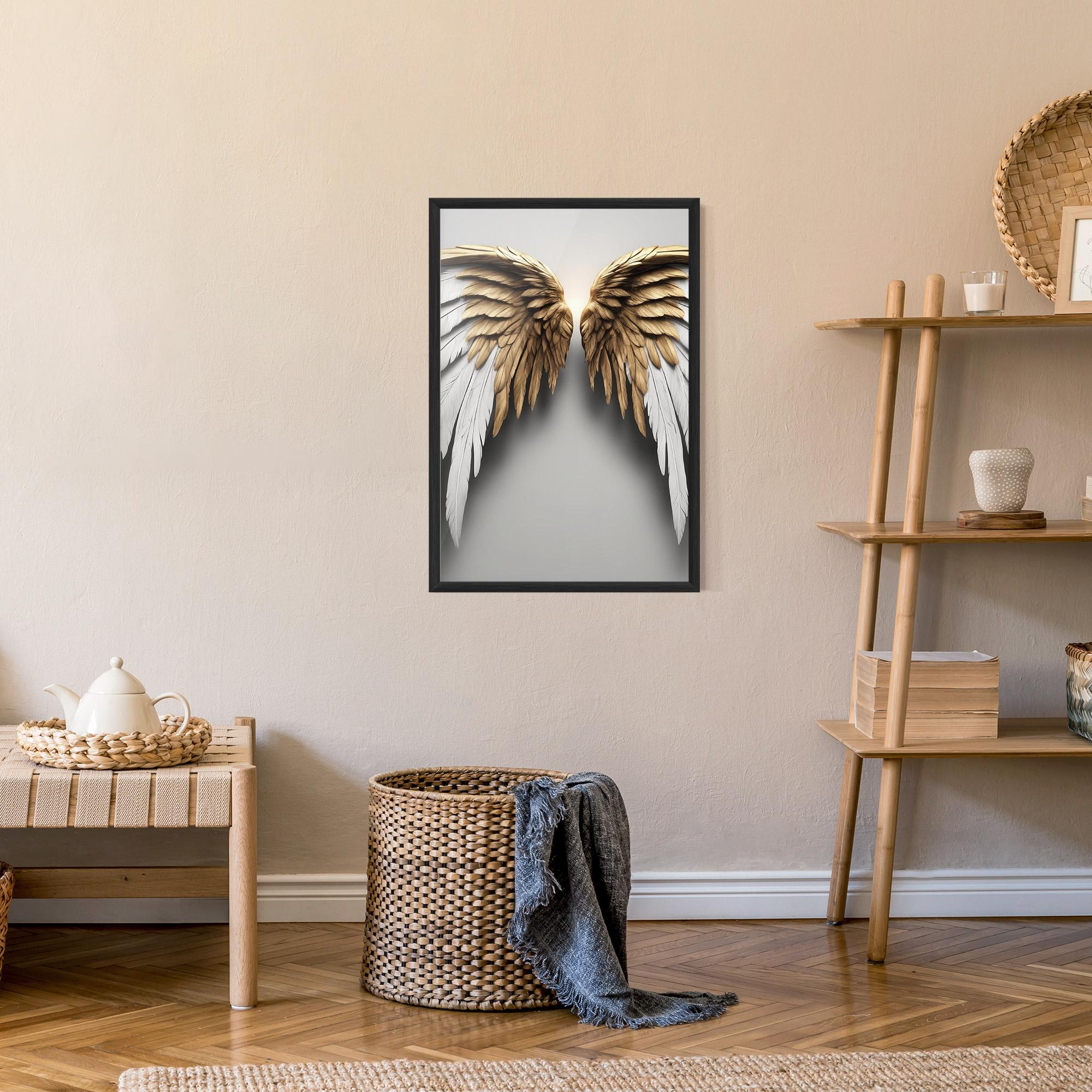 Keretezett Poszter Realistic Angel Wings mockup 9