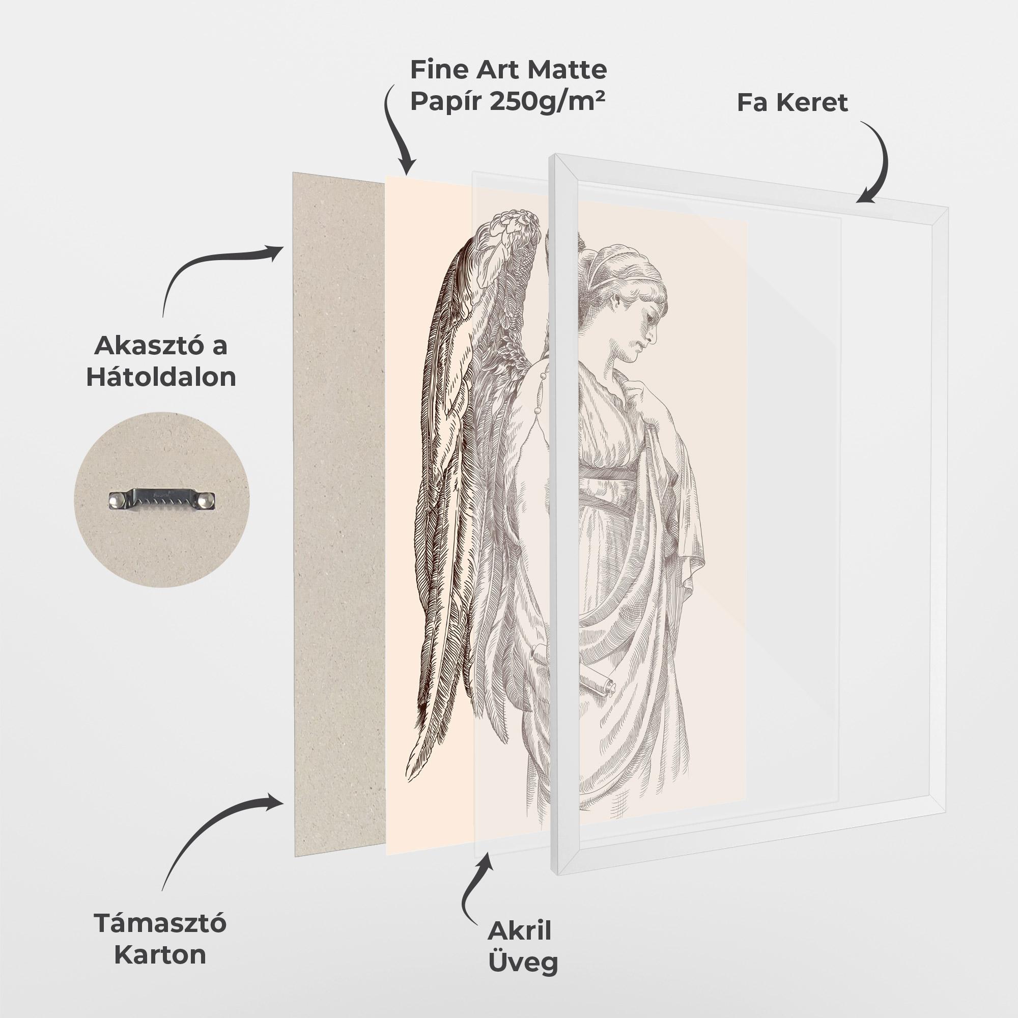 Keretezett Poszter Angel Brown Line mockup 1