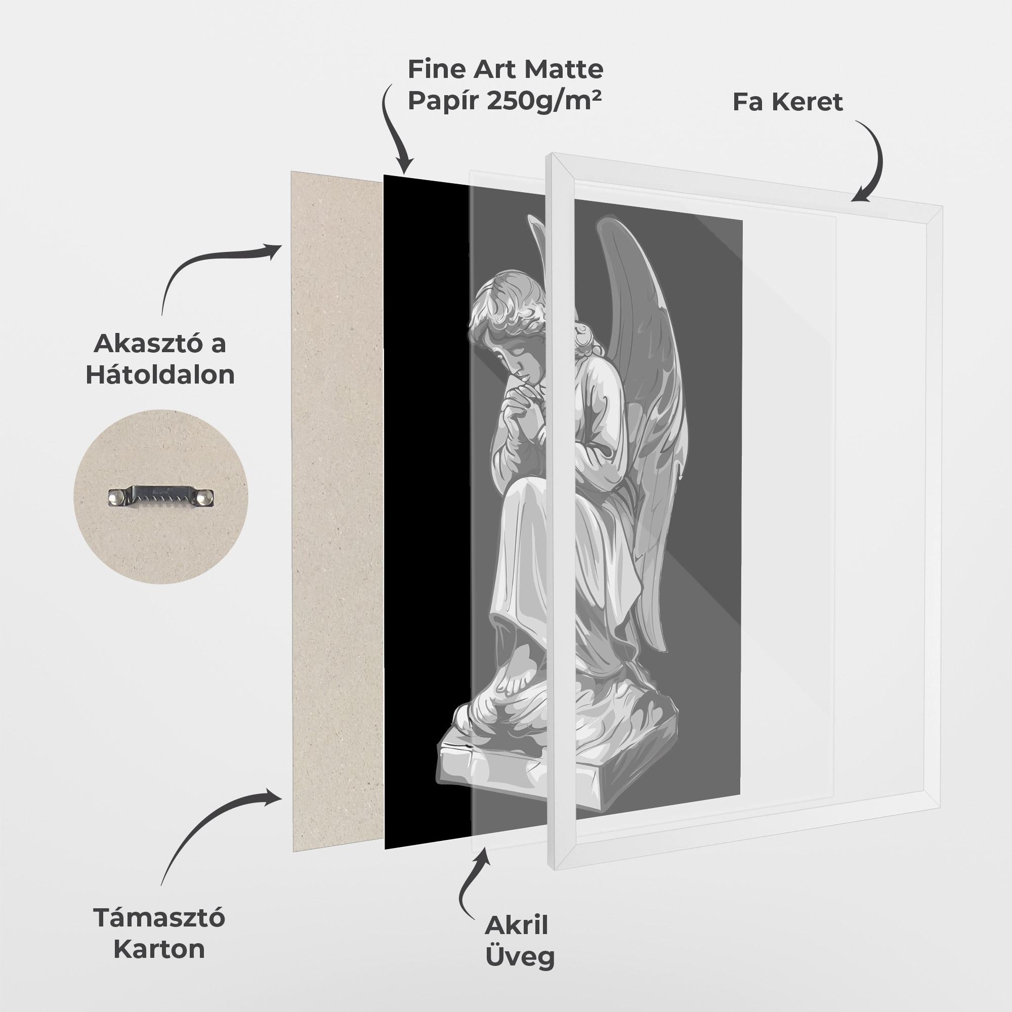 Keretezett Poszter Angel Pray mockup 1