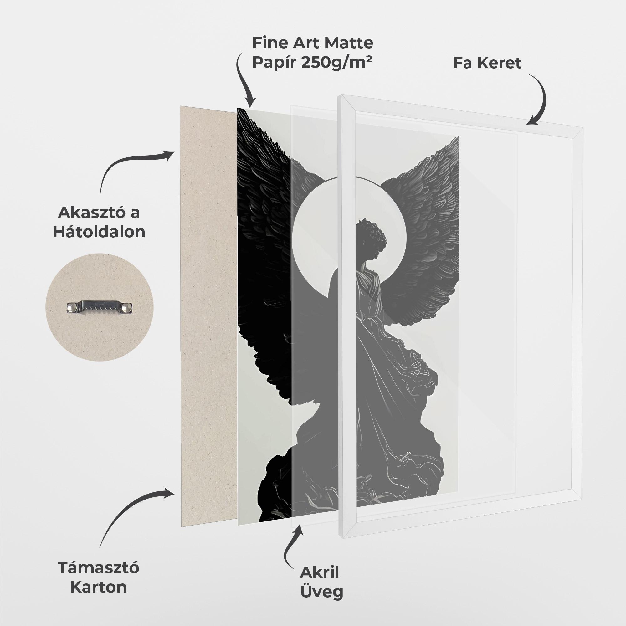 Keretezett Poszter Angel Shilouette mockup 1