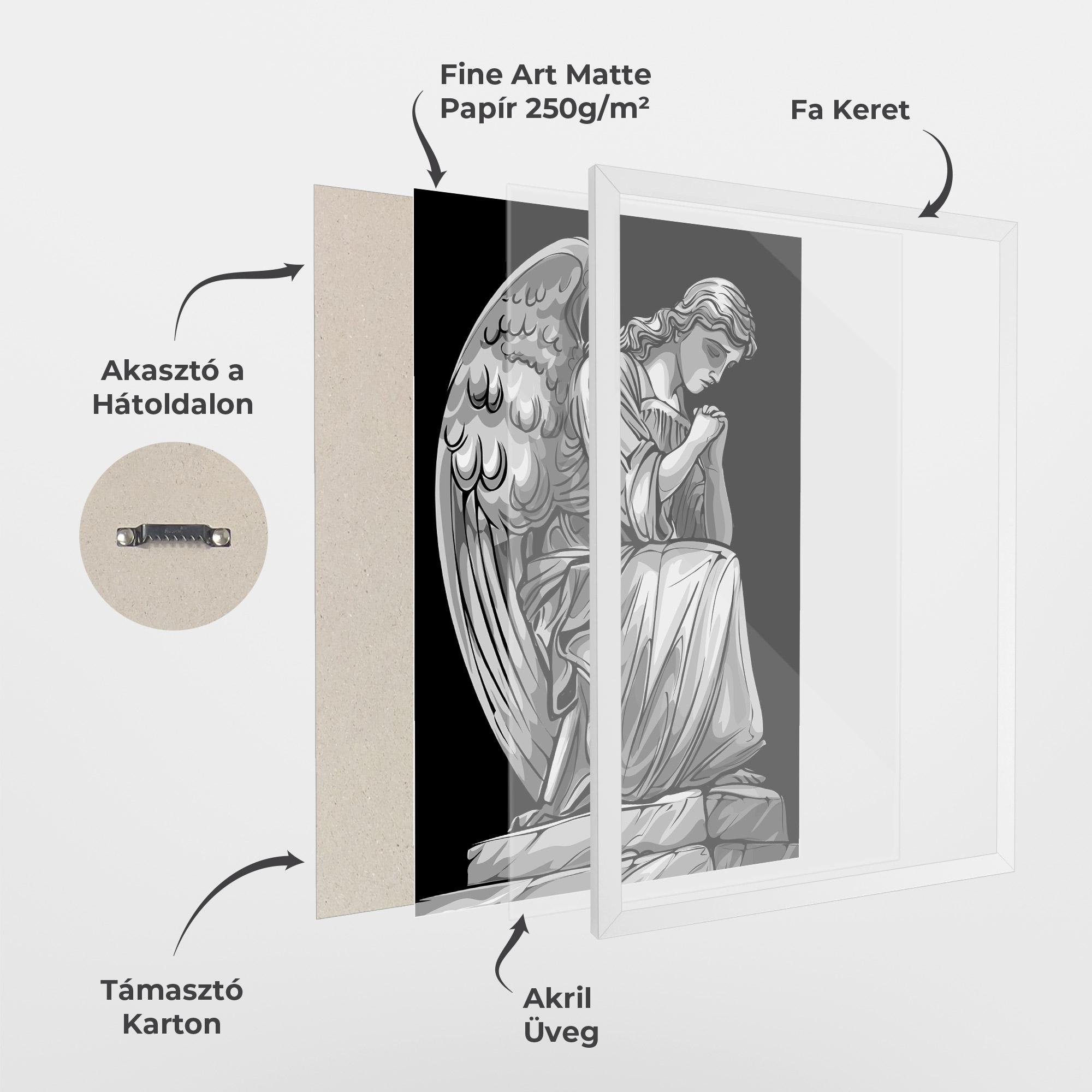Keretezett Poszter Pray Angel mockup 1