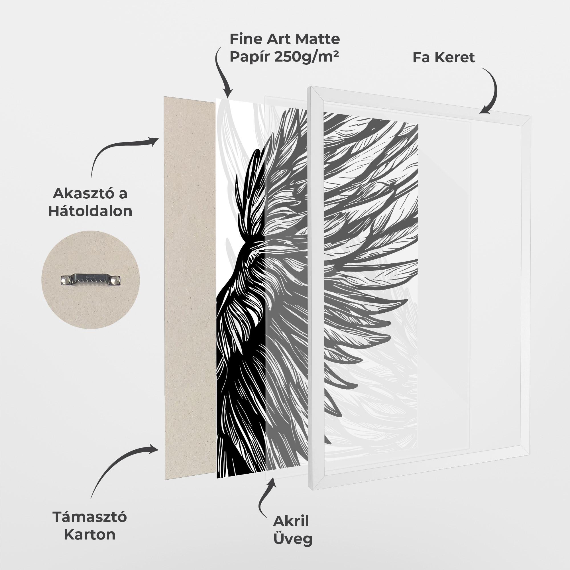 Keretezett Poszter Wing Line mockup 1