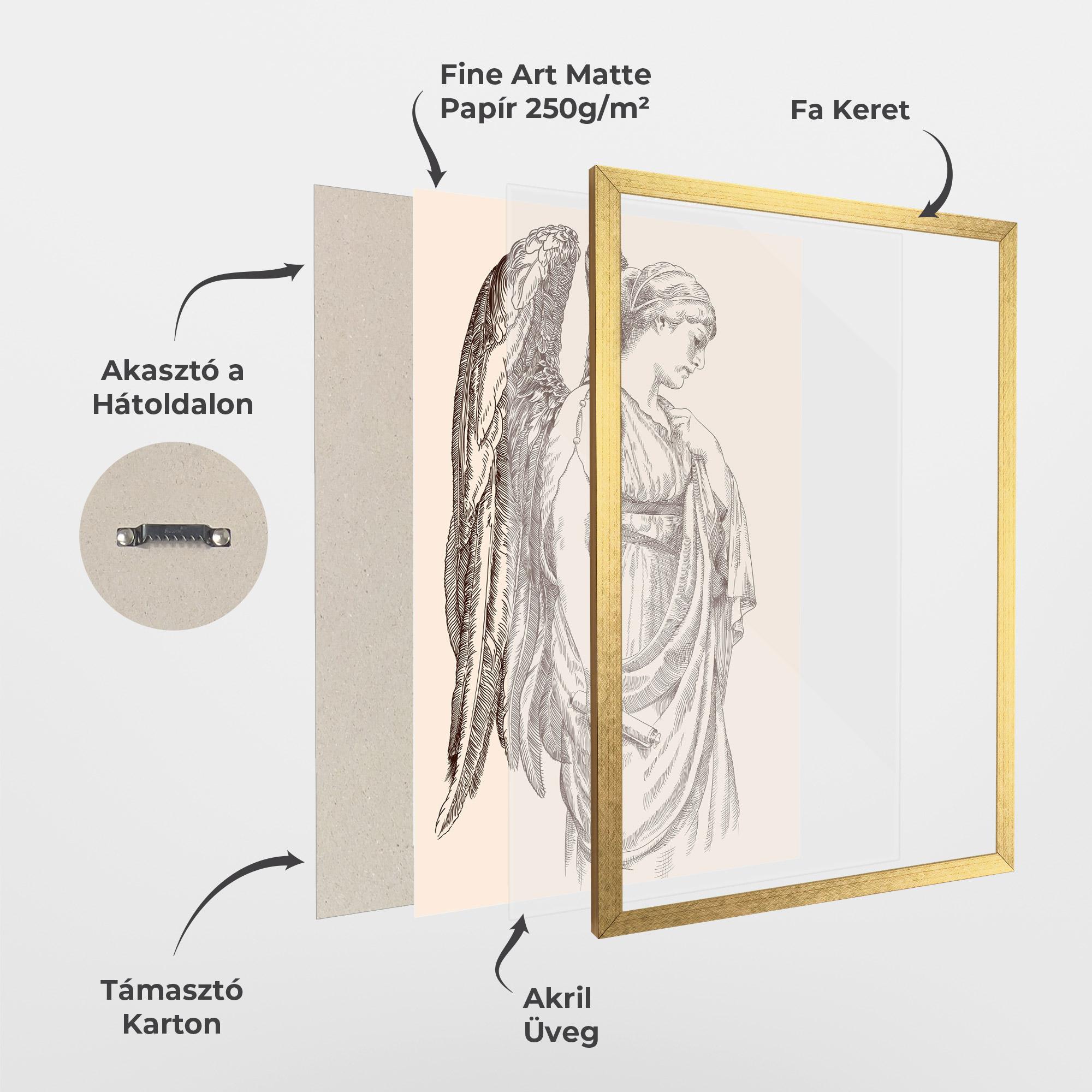 Keretezett Poszter Angel Brown Line mockup 1