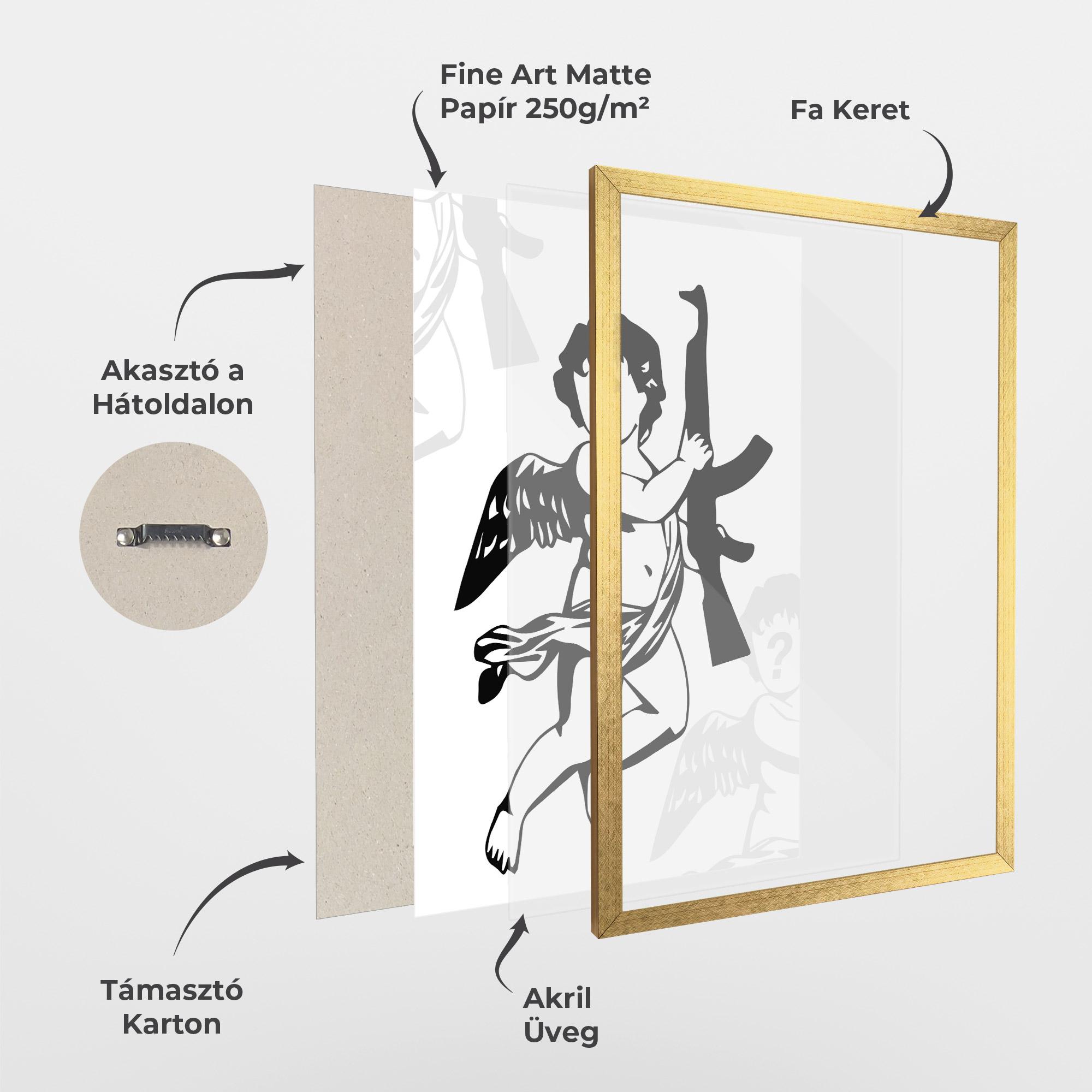 Keretezett Poszter Angel Gun mockup 1