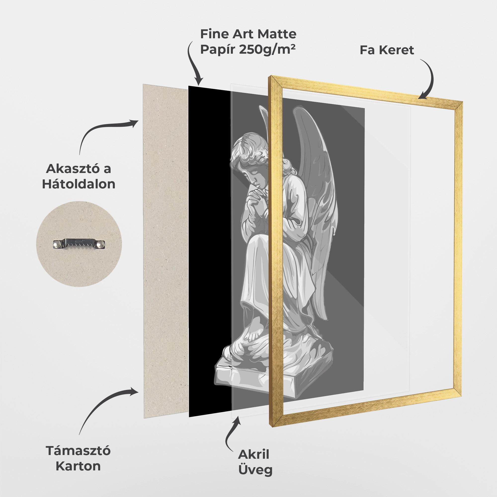 Keretezett Poszter Angel Pray mockup 1