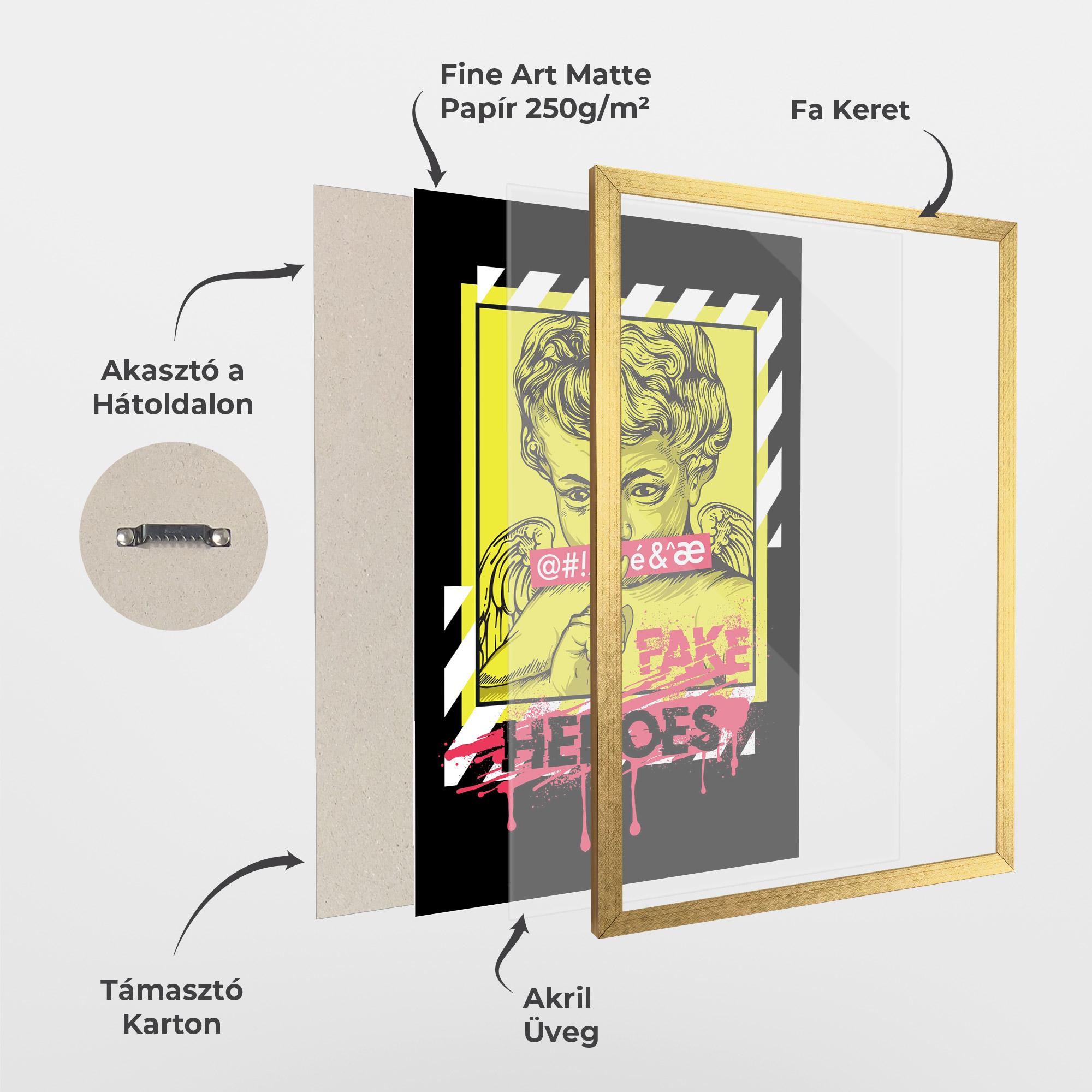 Keretezett Poszter Fake Heroes mockup 1