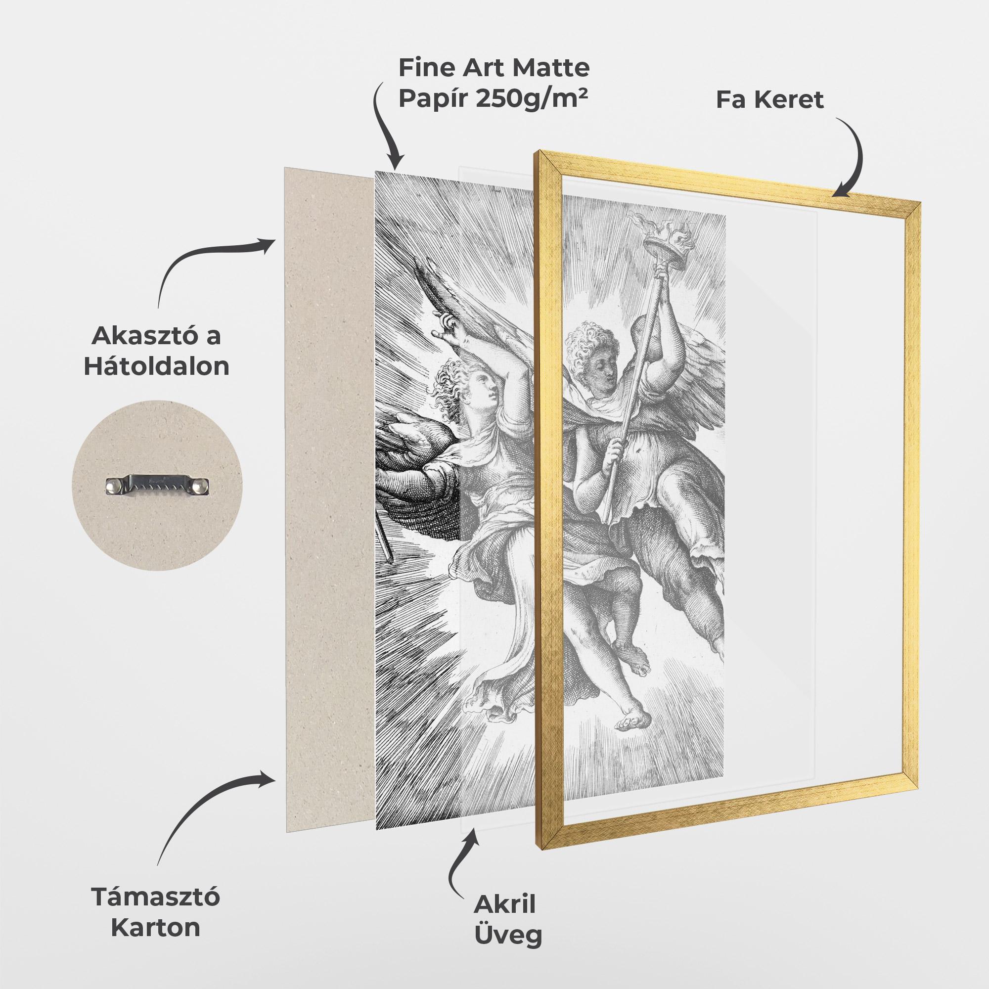 Keretezett Poszter Hand Drawn Angels mockup 1