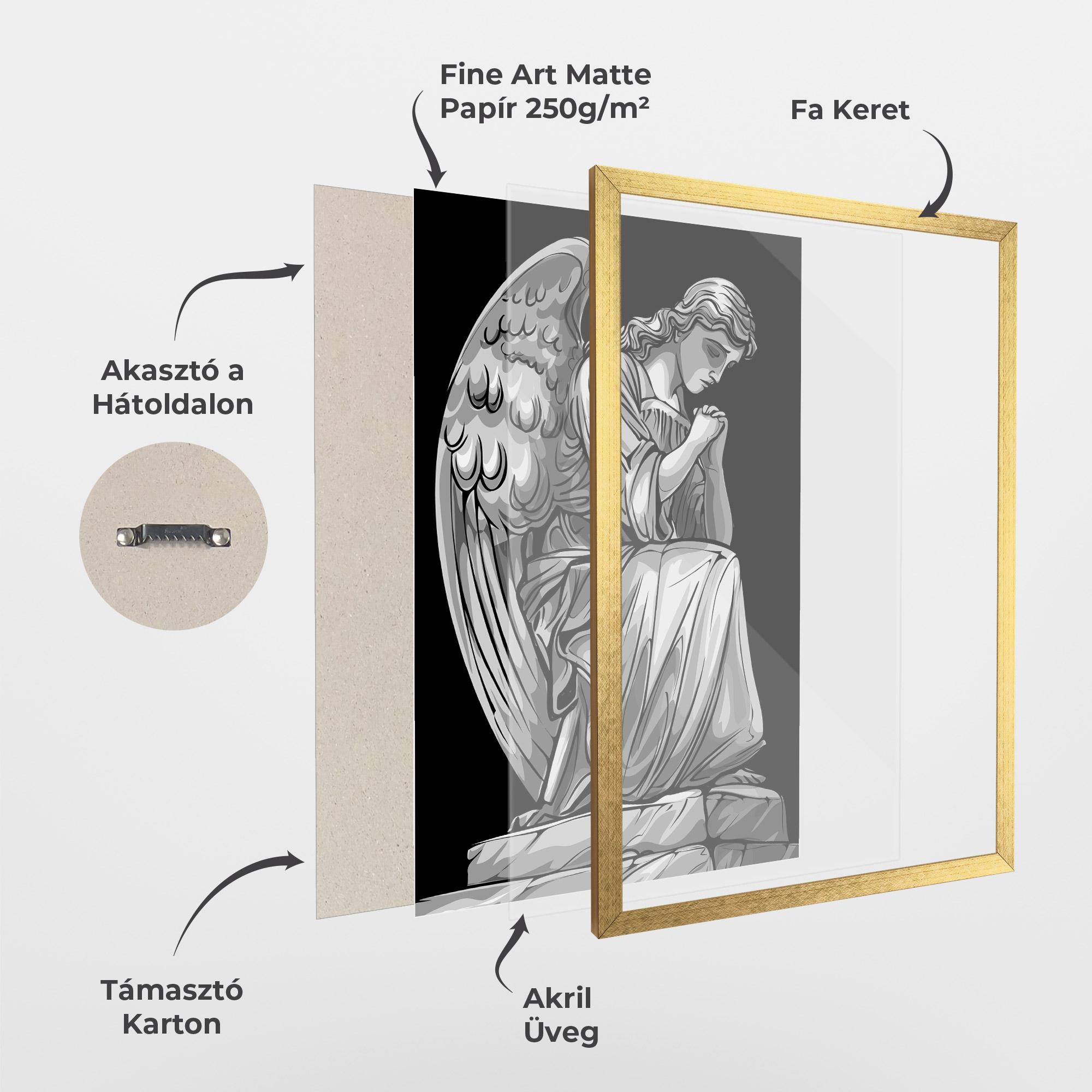 Keretezett Poszter Pray Angel mockup 1