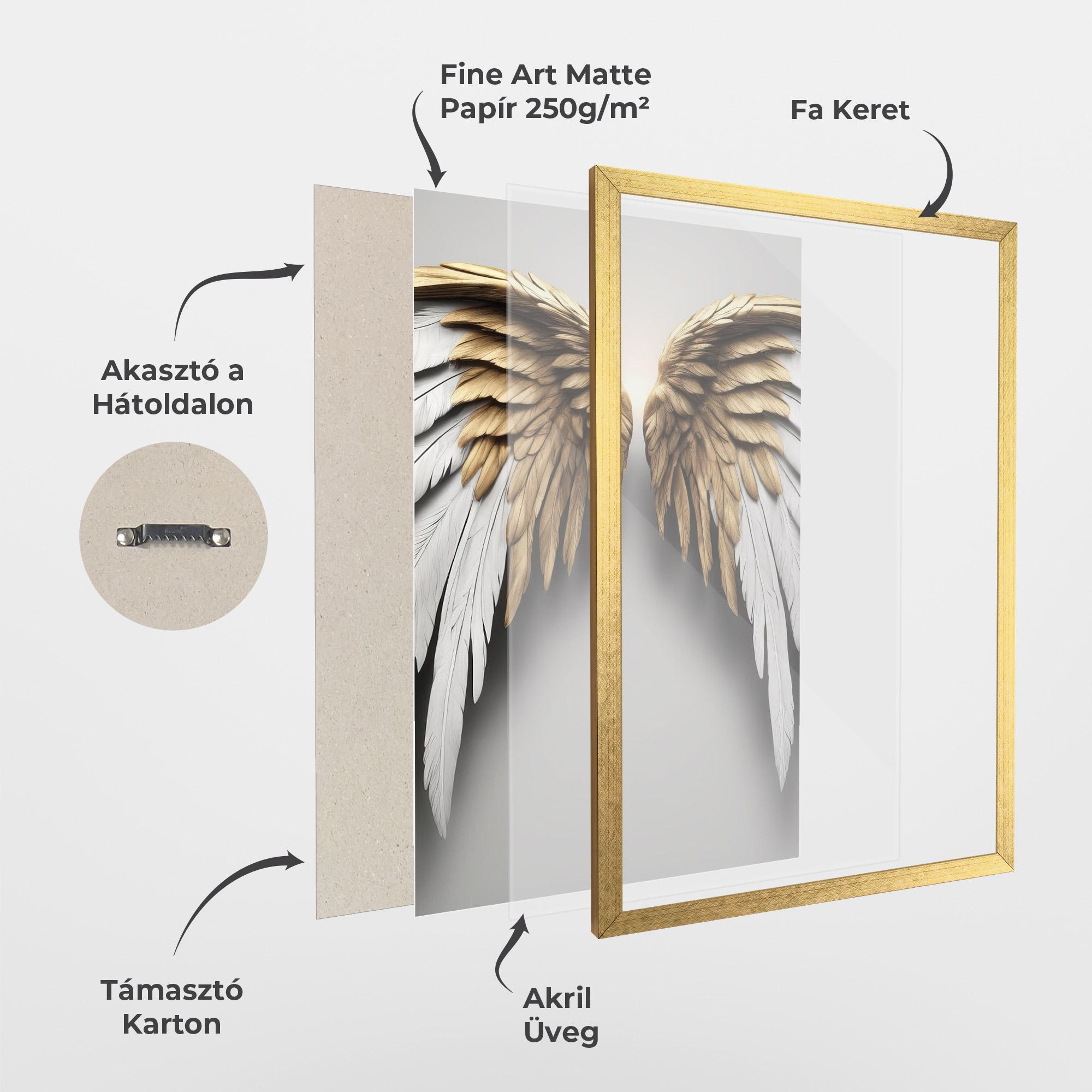 Keretezett Poszter Realistic Angel Wings mockup 1
