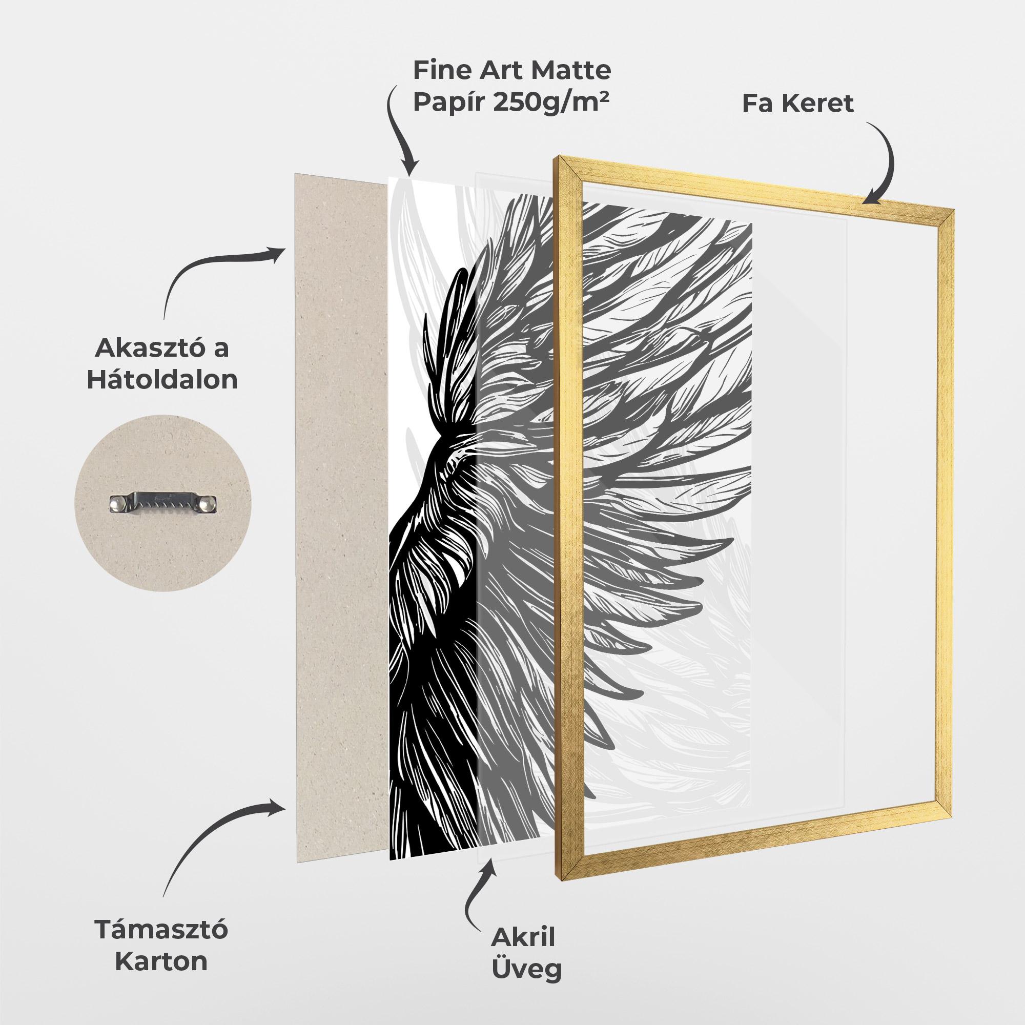 Keretezett Poszter Wing Line mockup 1