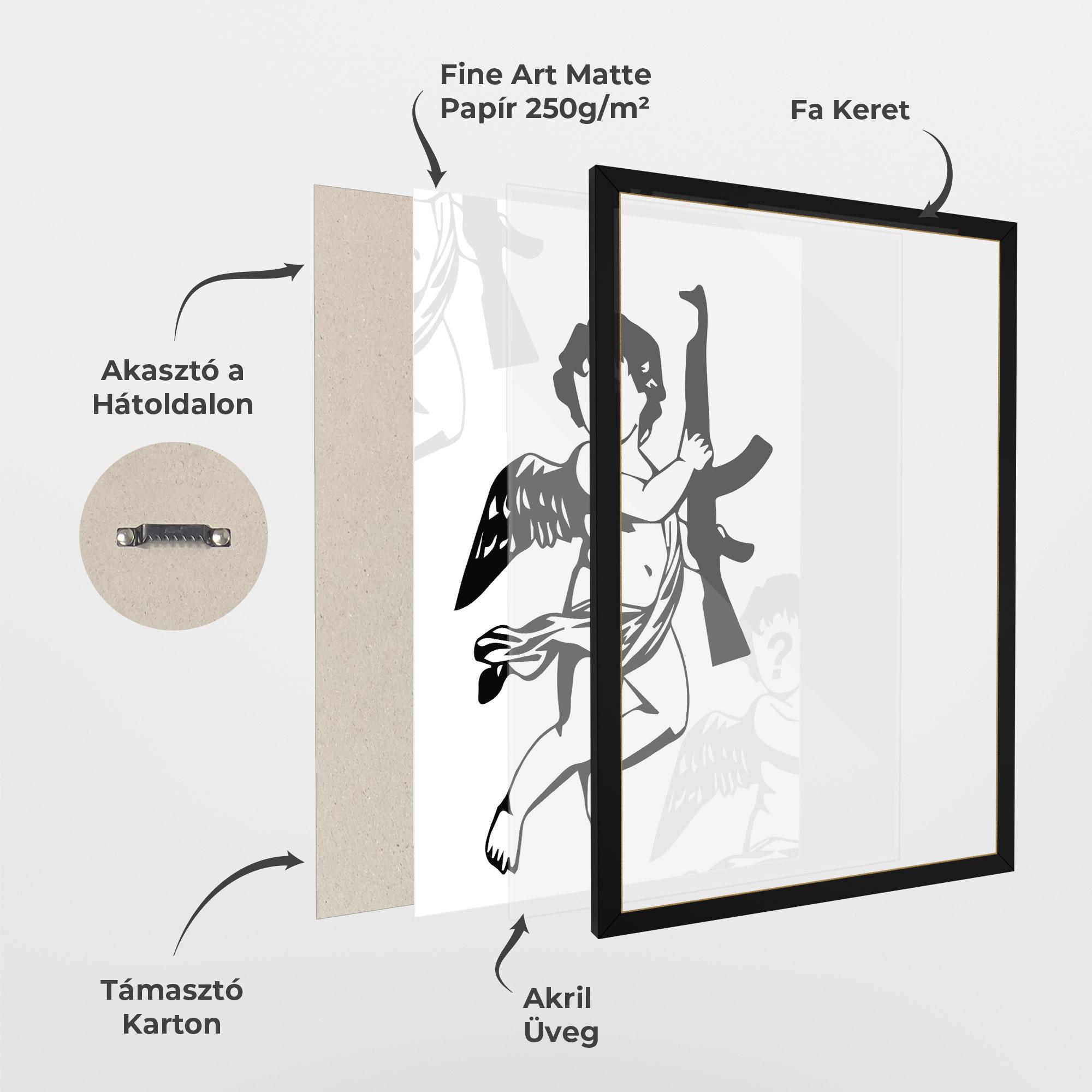 Keretezett Poszter Angel Gun mockup 1