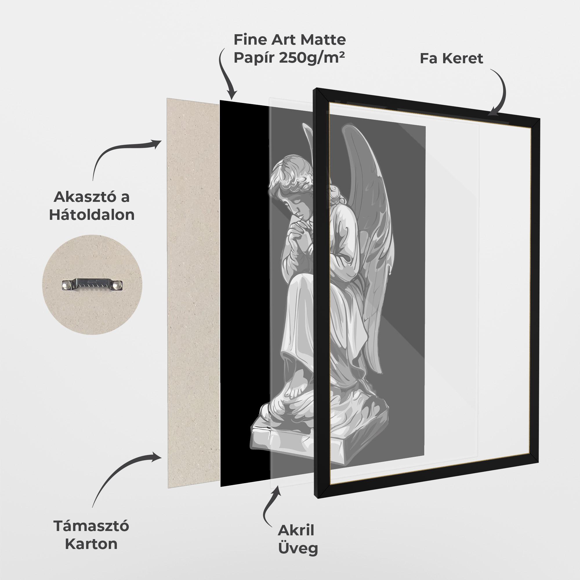 Keretezett Poszter Angel Pray mockup 1