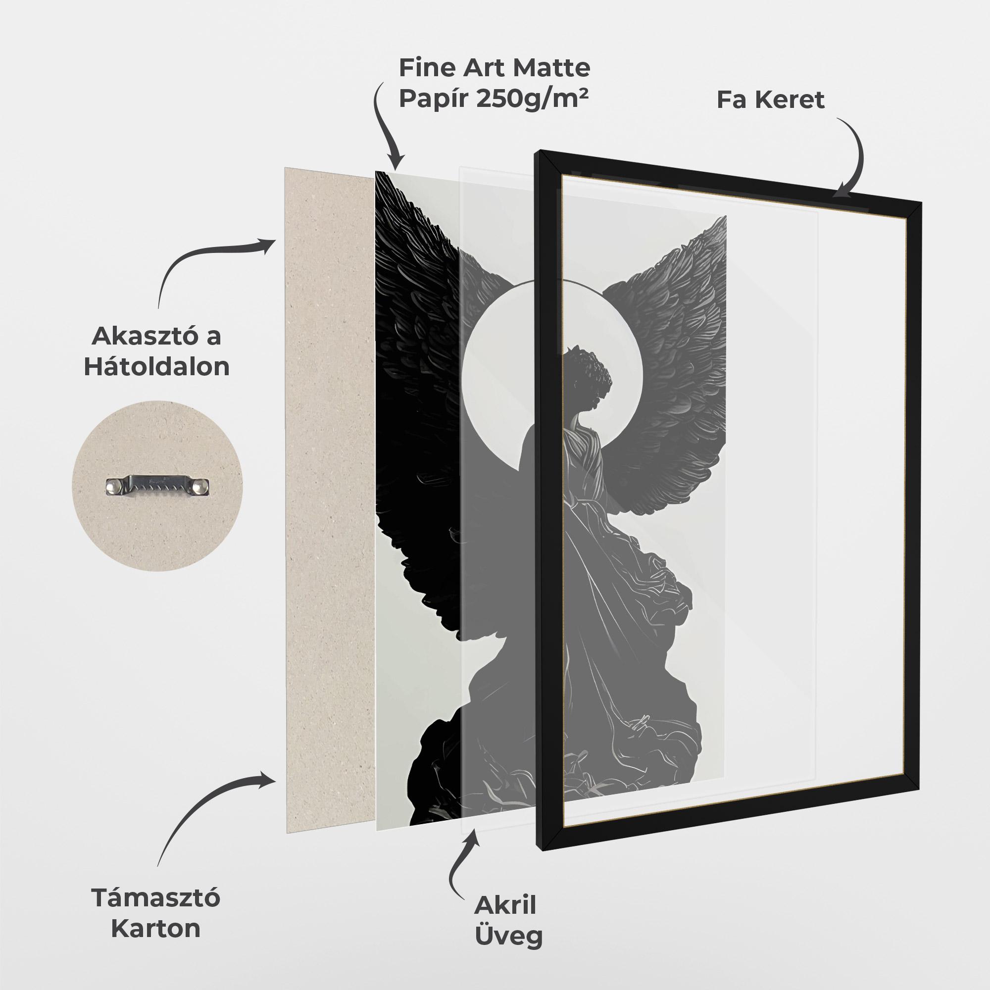 Keretezett Poszter Angel Shilouette mockup 1