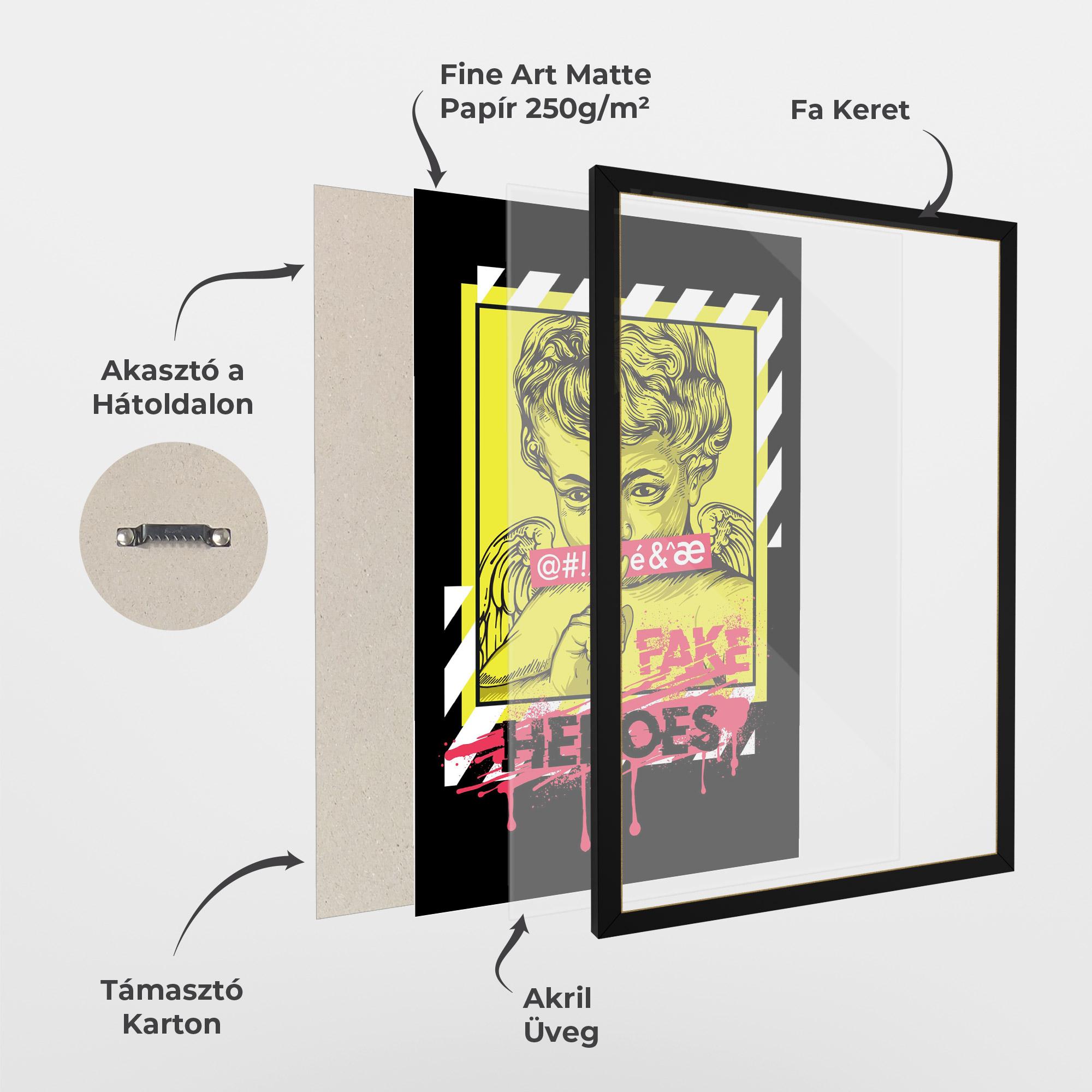 Keretezett Poszter Fake Heroes mockup 1