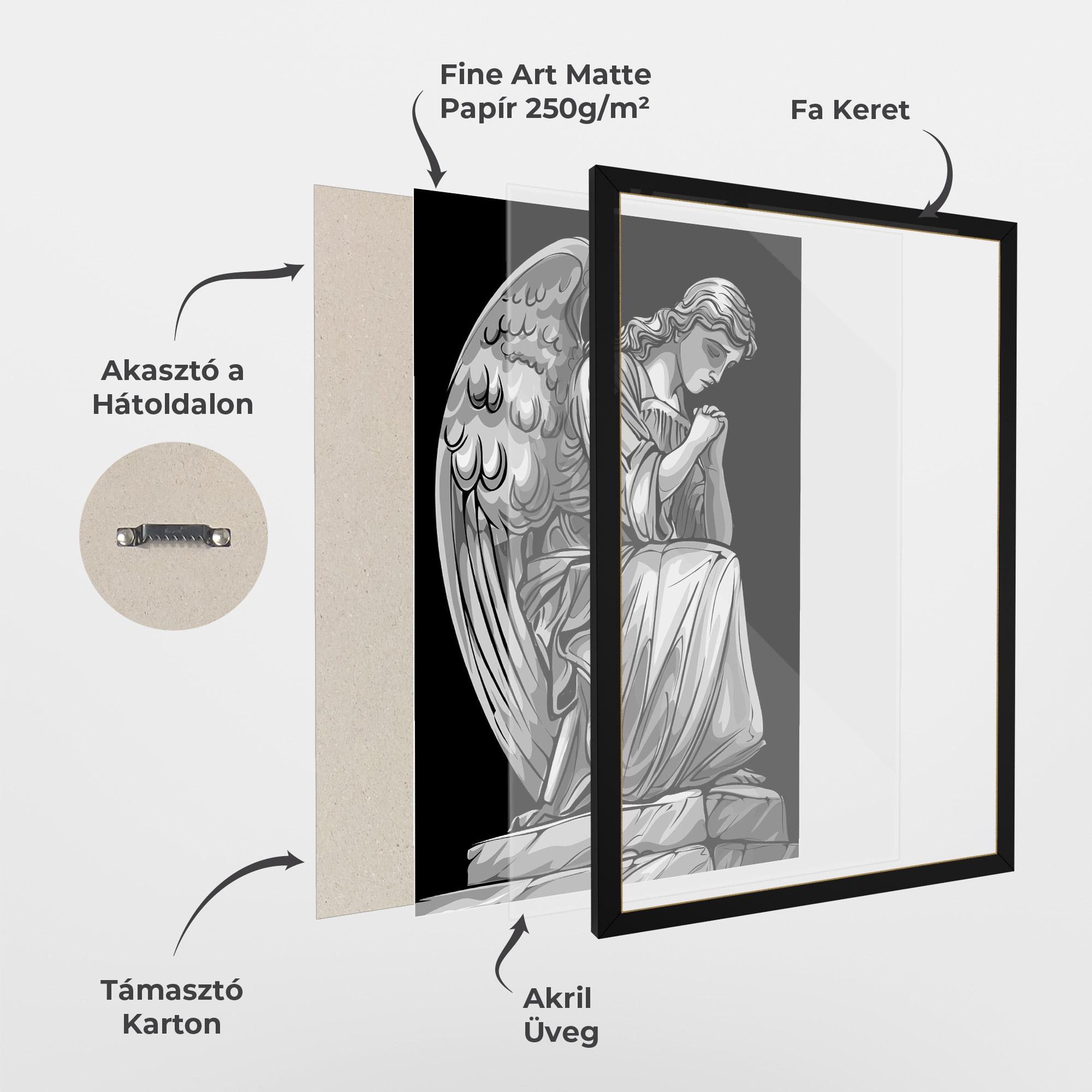 Keretezett Poszter Pray Angel mockup 1