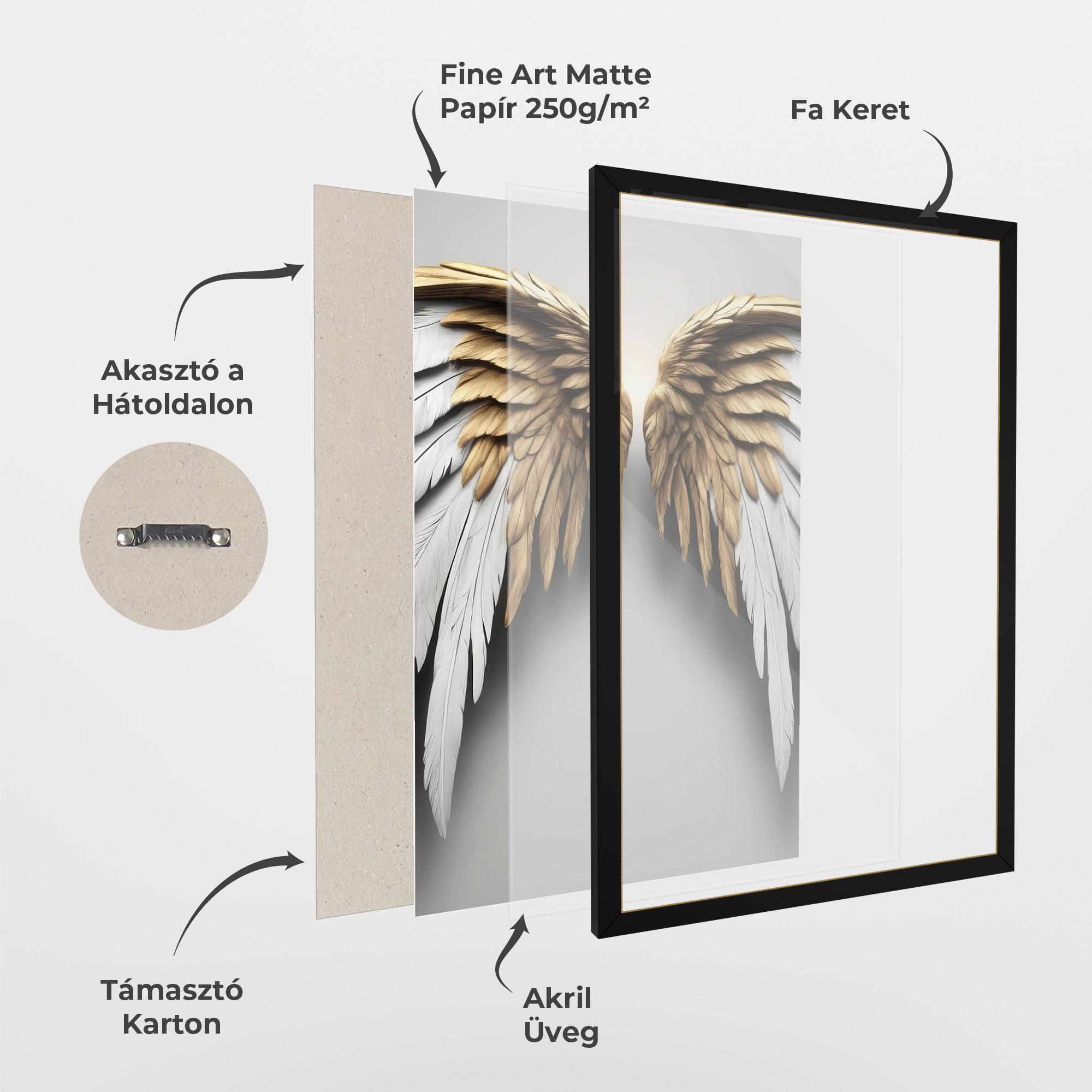 Keretezett Poszter Realistic Angel Wings mockup 1