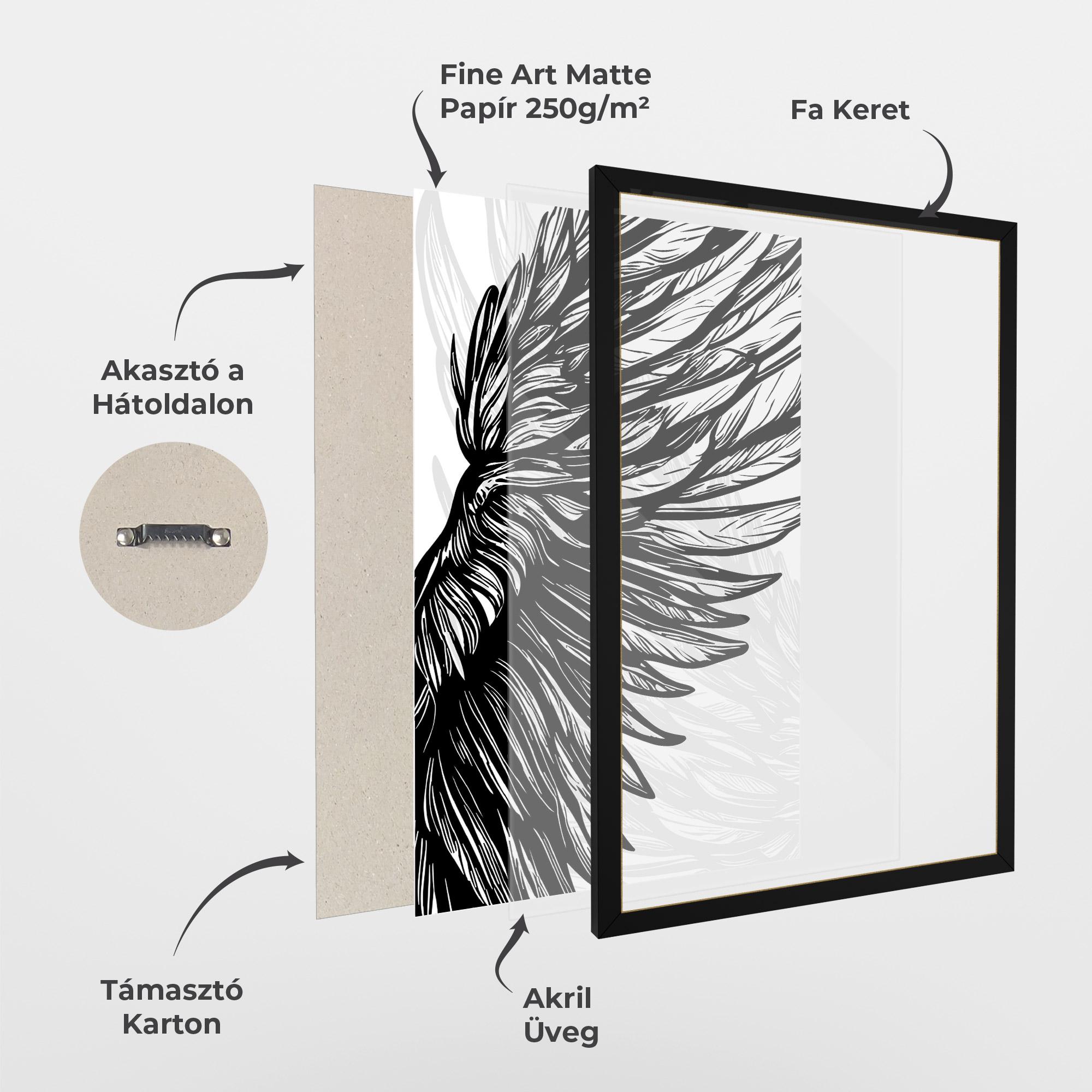 Keretezett Poszter Wing Line mockup 1