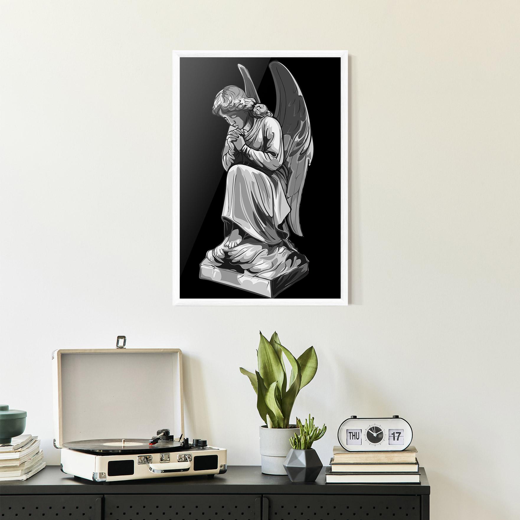 Keretezett Poszter Angel Pray mockup 2