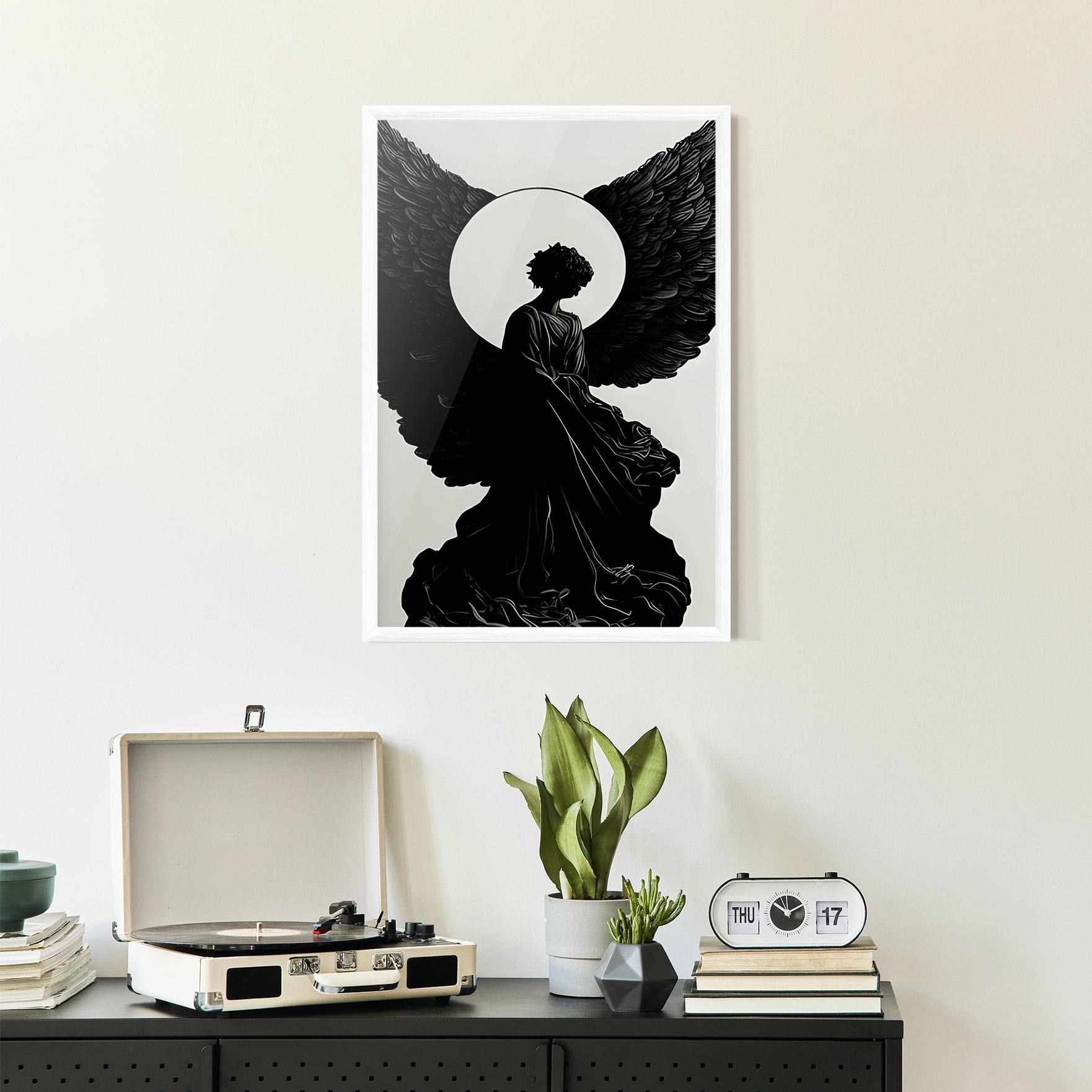 Keretezett Poszter Angel Shilouette mockup 2