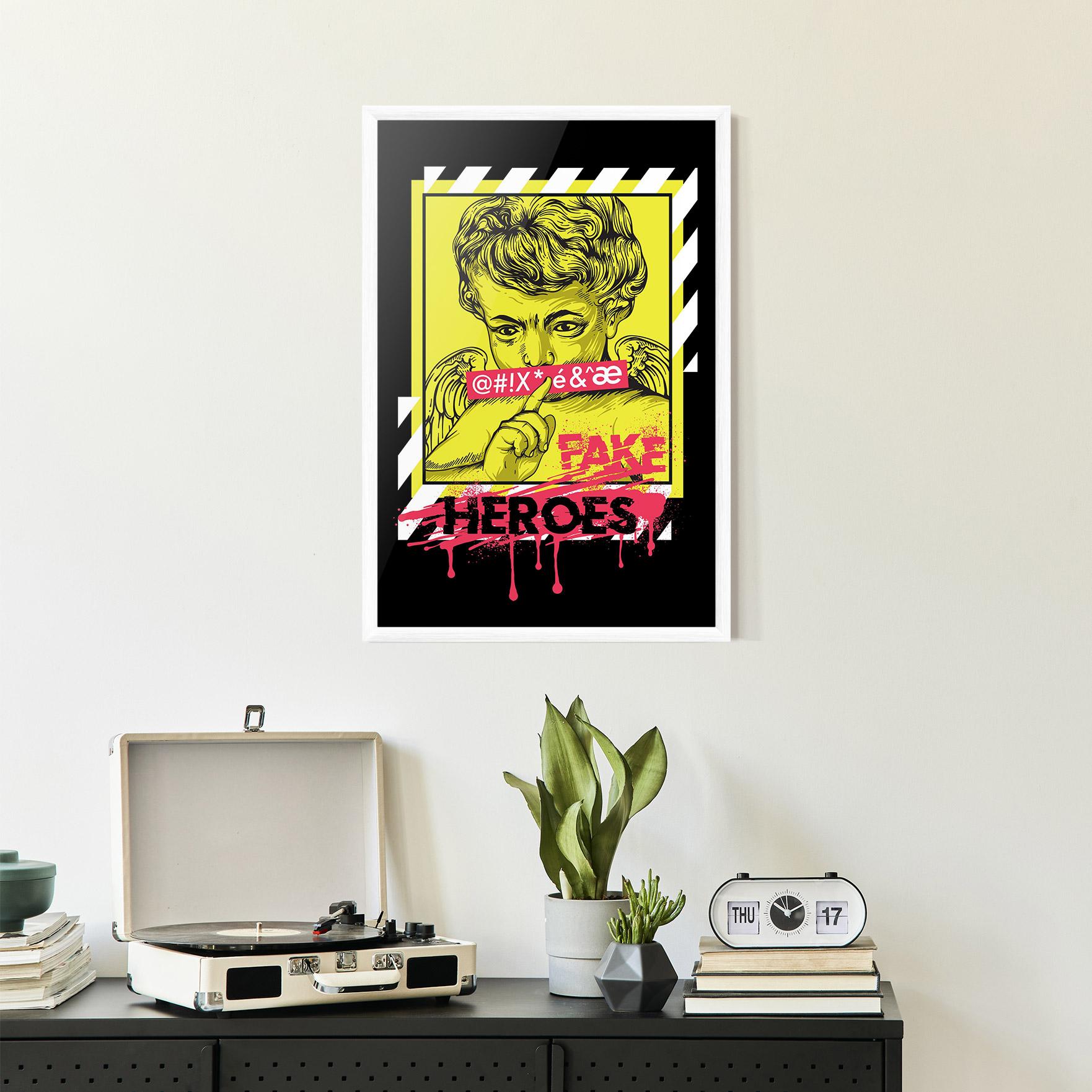 Keretezett Poszter Fake Heroes mockup 2