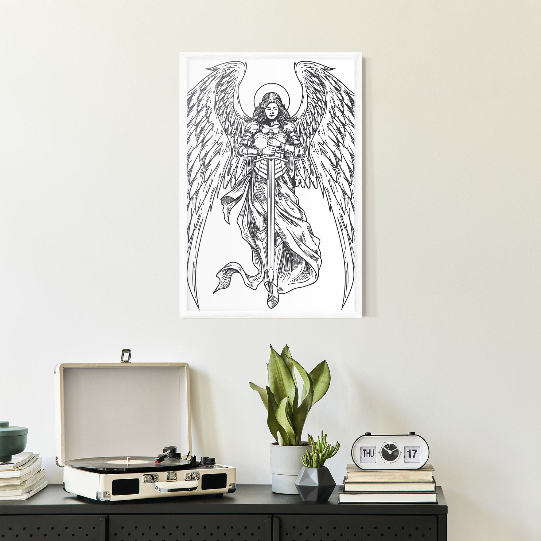 Grey Line Angel mockup 2