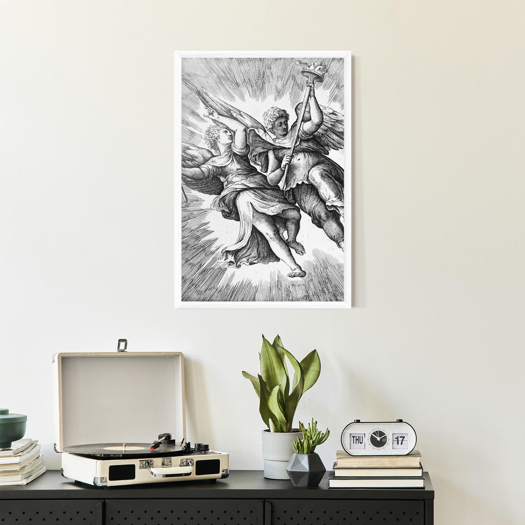 Keretezett Poszter Hand Drawn Angels mockup 2