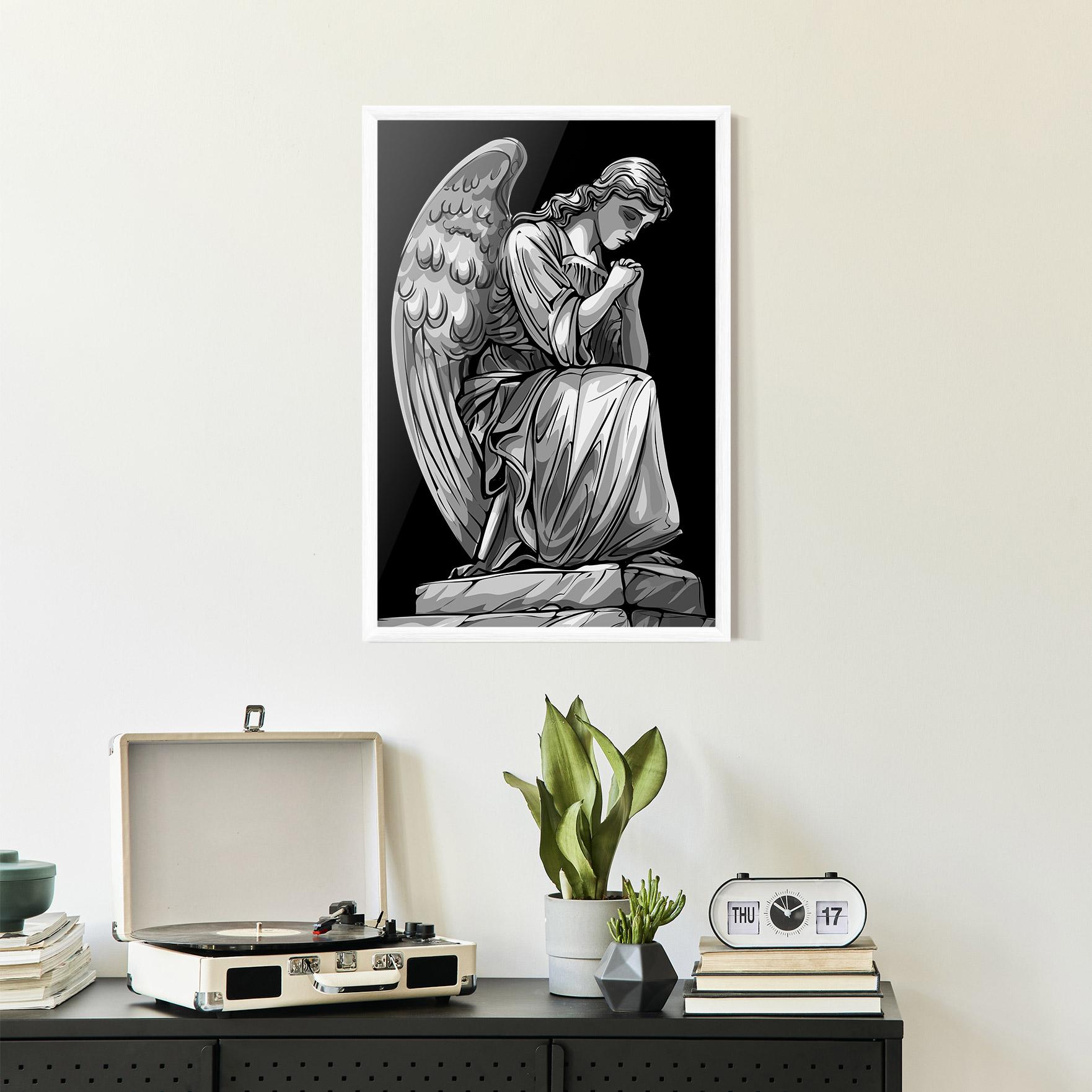 Keretezett Poszter Pray Angel mockup 2