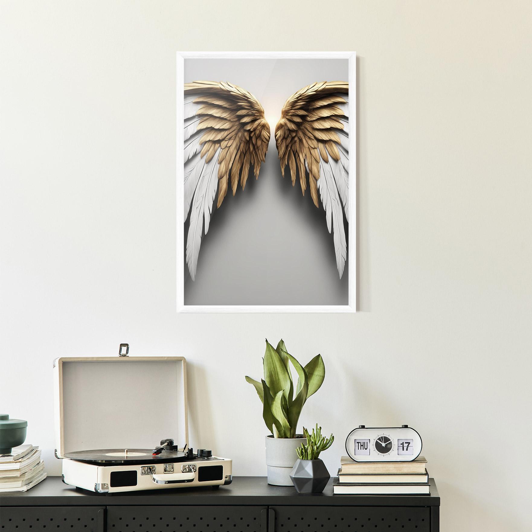 Keretezett Poszter Realistic Angel Wings mockup 2