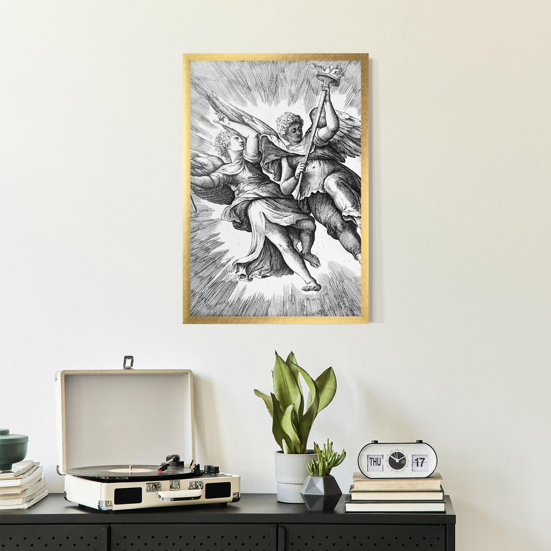 Keretezett Poszter Hand Drawn Angels mockup 2