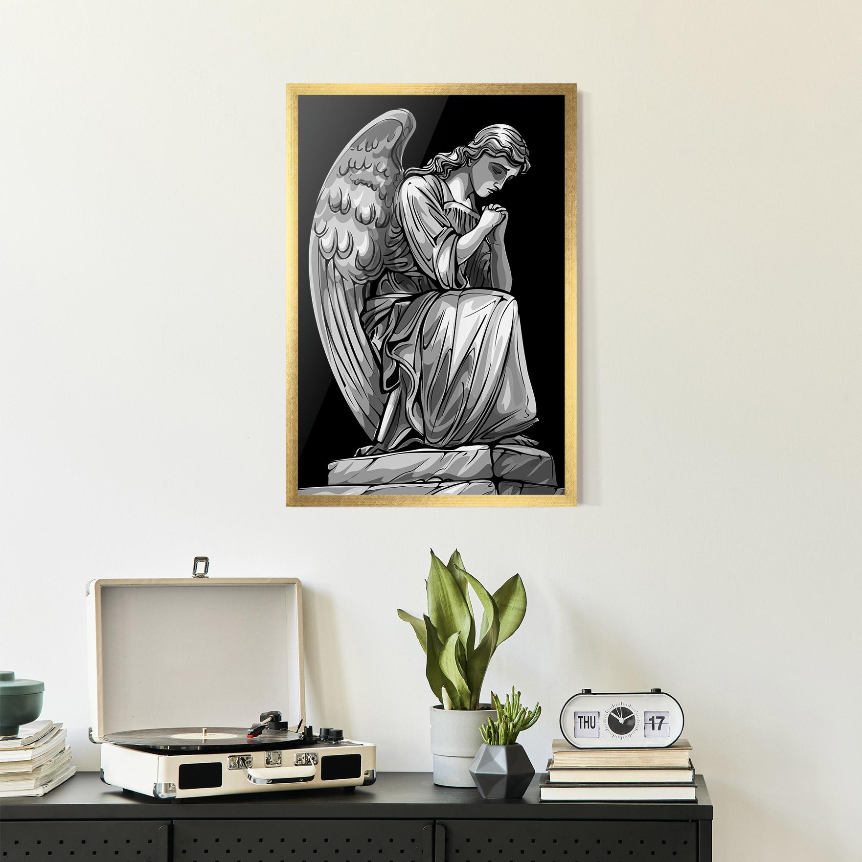 Keretezett Poszter Pray Angel mockup 2