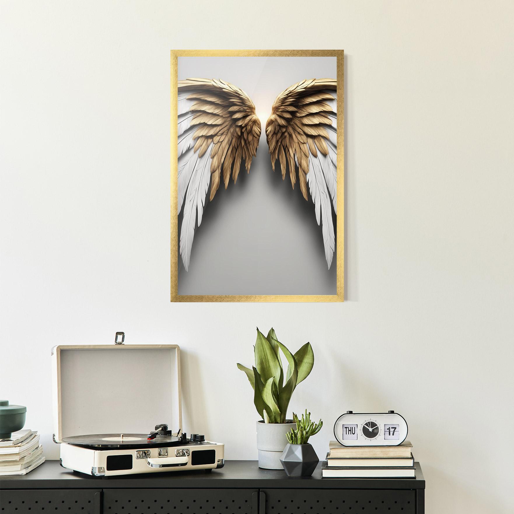 Keretezett Poszter Realistic Angel Wings mockup 2