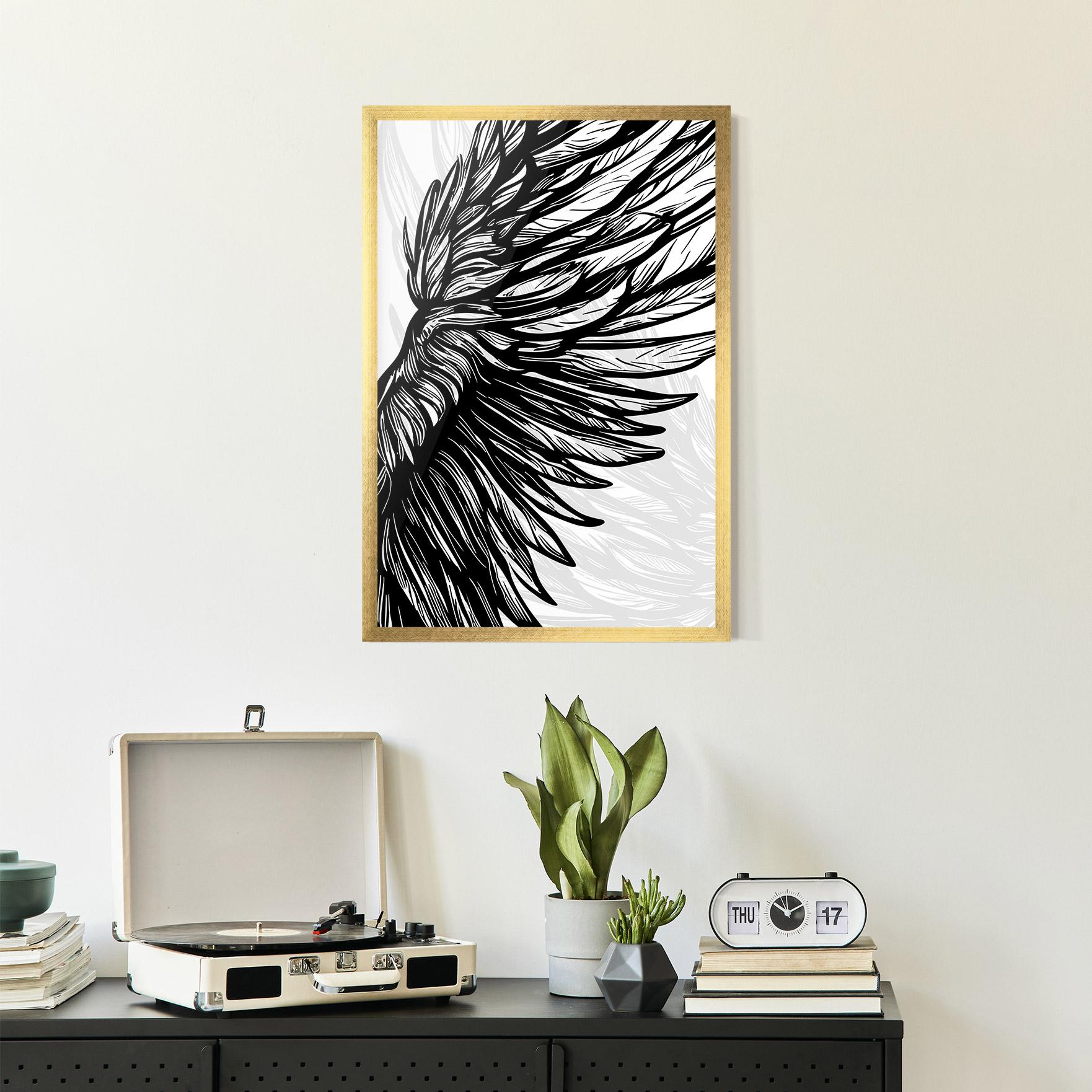 Keretezett Poszter Wing Line mockup 2