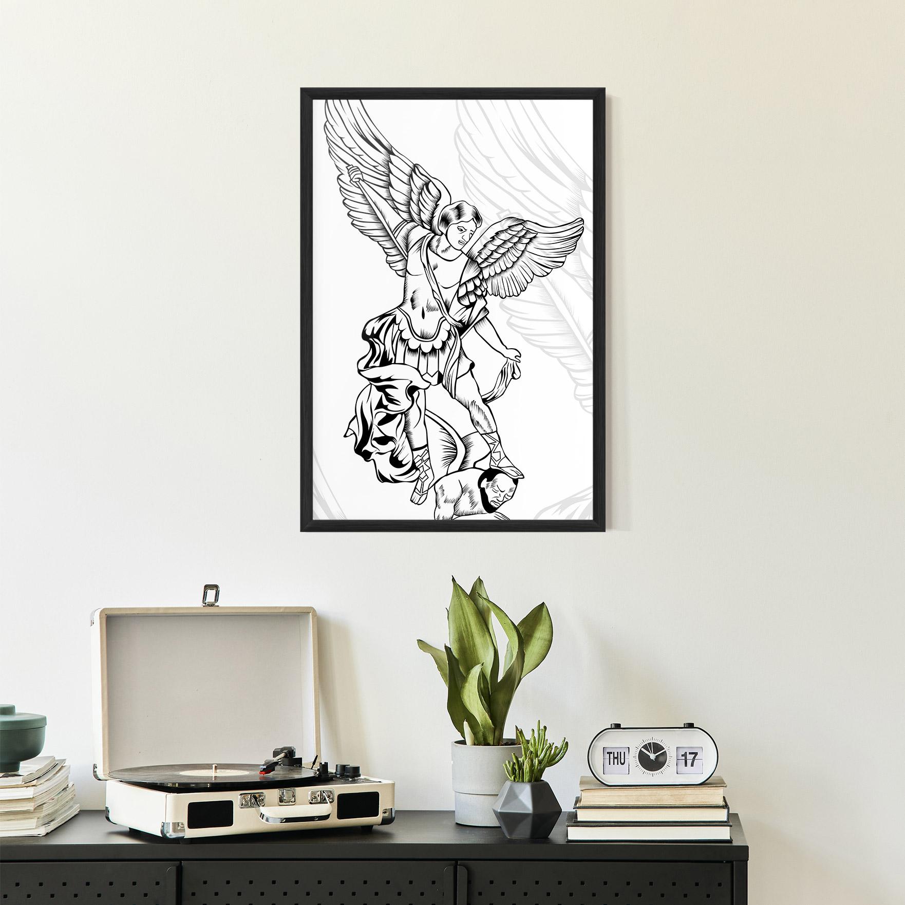 Keretezett Poszter Angel Fight mockup 2