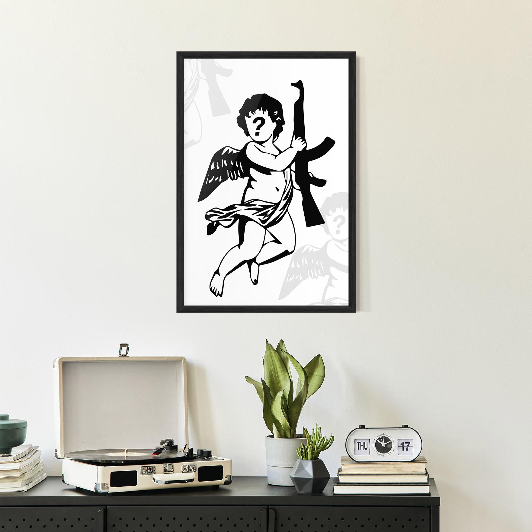 Keretezett Poszter Angel Gun mockup 2