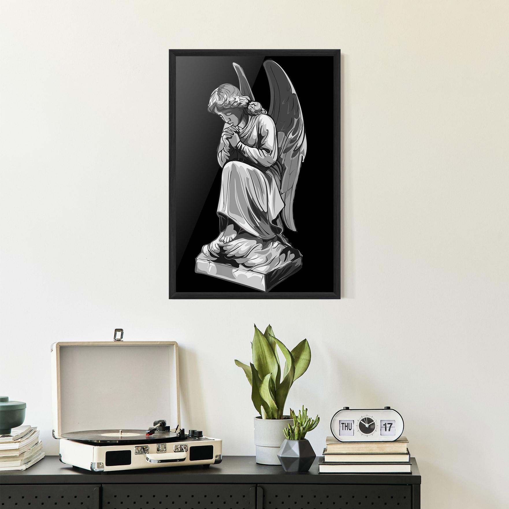 Keretezett Poszter Angel Pray mockup 2