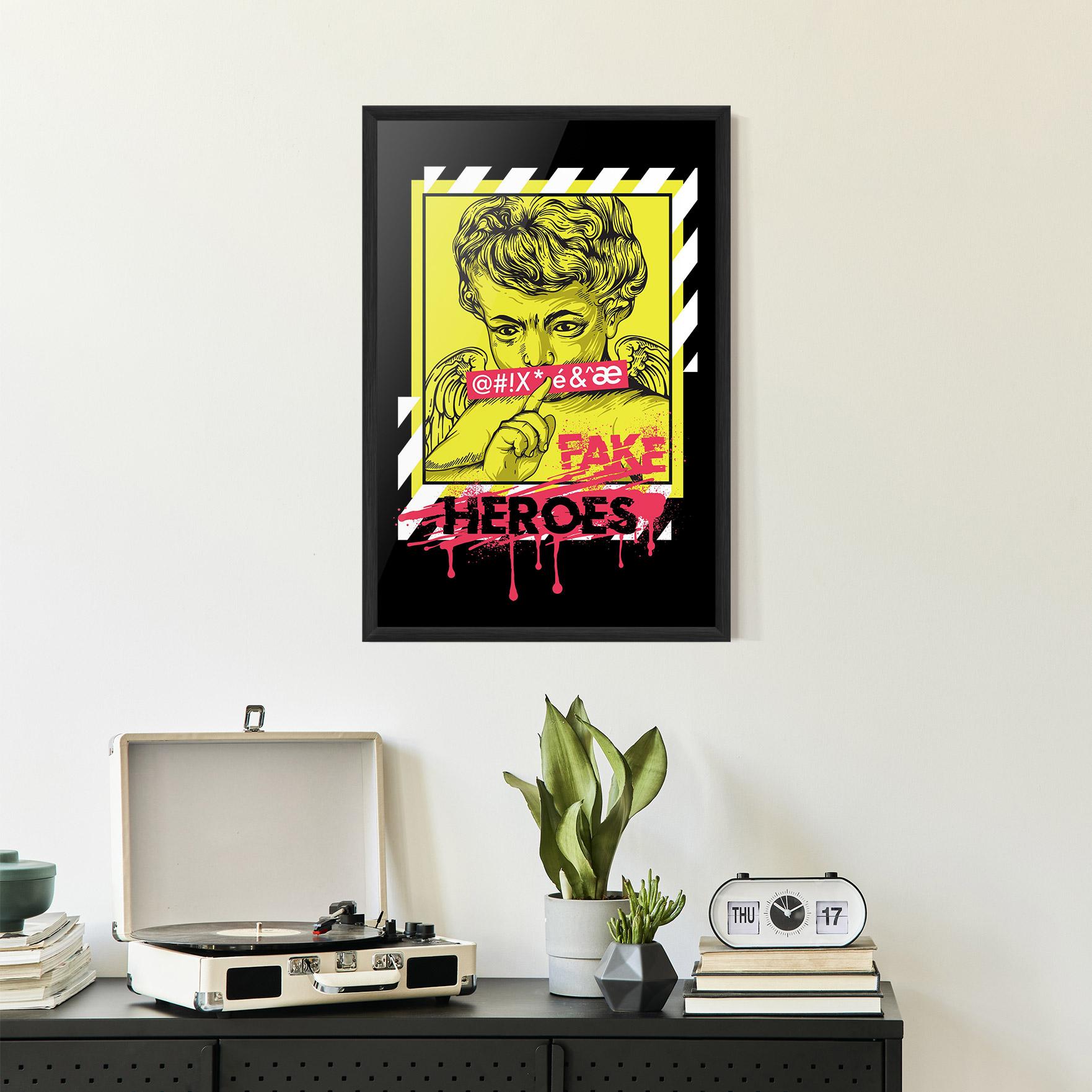 Keretezett Poszter Fake Heroes mockup 2