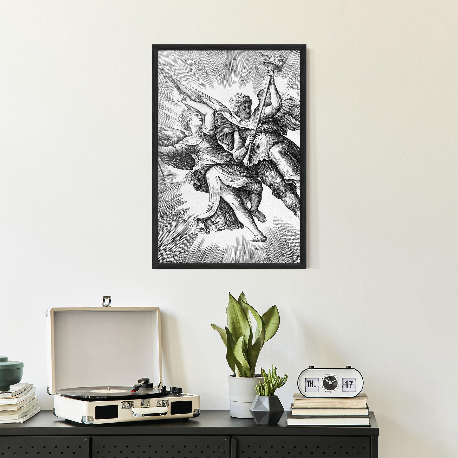 Keretezett Poszter Hand Drawn Angels mockup 2